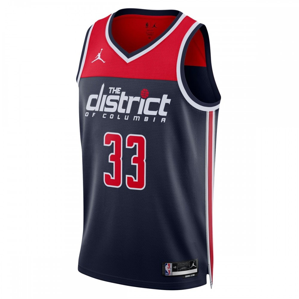 Kyle Kuzma Washington Wizards 2022/23 Statement Edition Swingman Jersey Navy - second front view