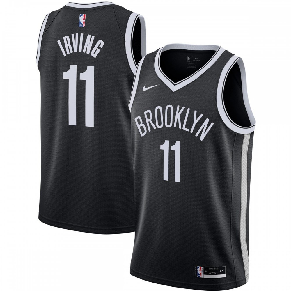 Kyrie Irving Brooklyn Nets 2020/21 Swingman Jersey Black Icon Edition - front view