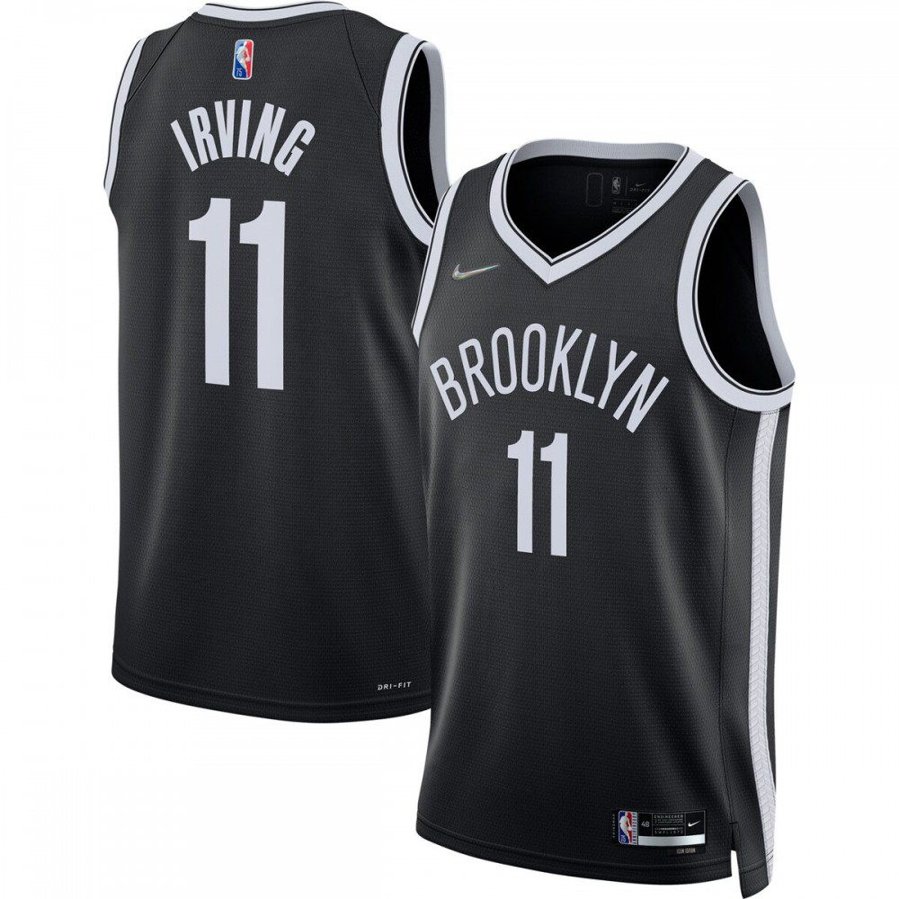 Kyrie Irving Brooklyn Nets 2021/22 Diamond Swingman Jersey Icon Edition Black - front view