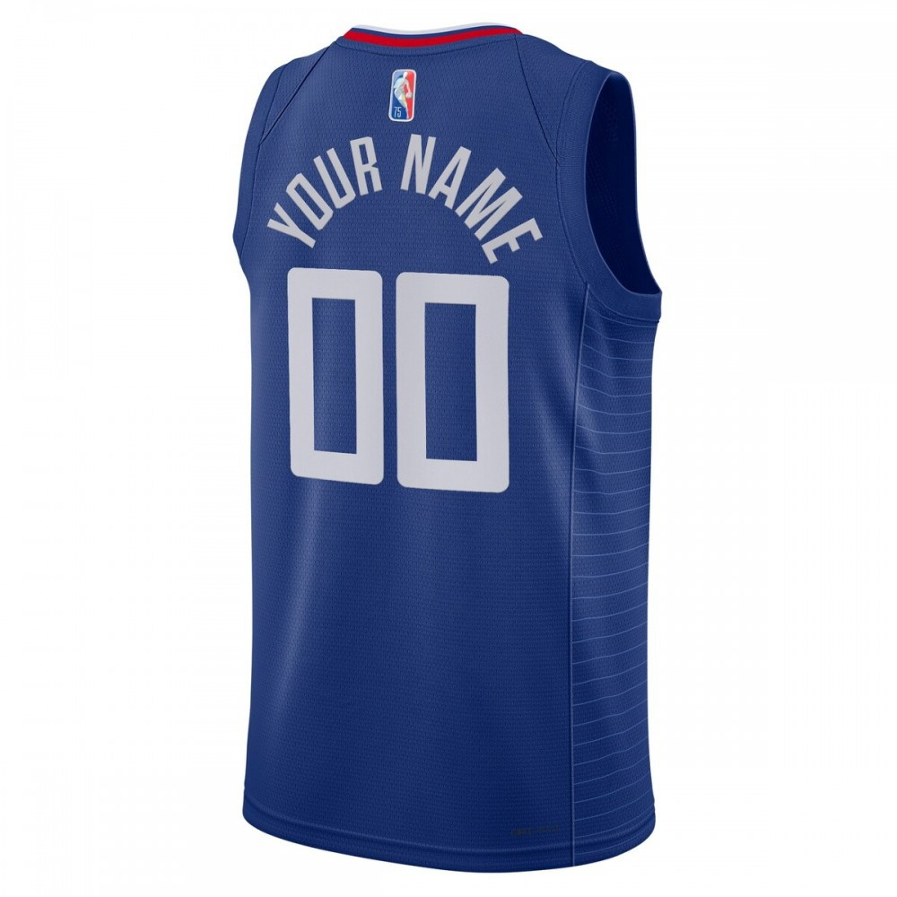 LA Clippers 2021/22 Diamond Swingman Custom Jersey Icon Edition Royal - back view