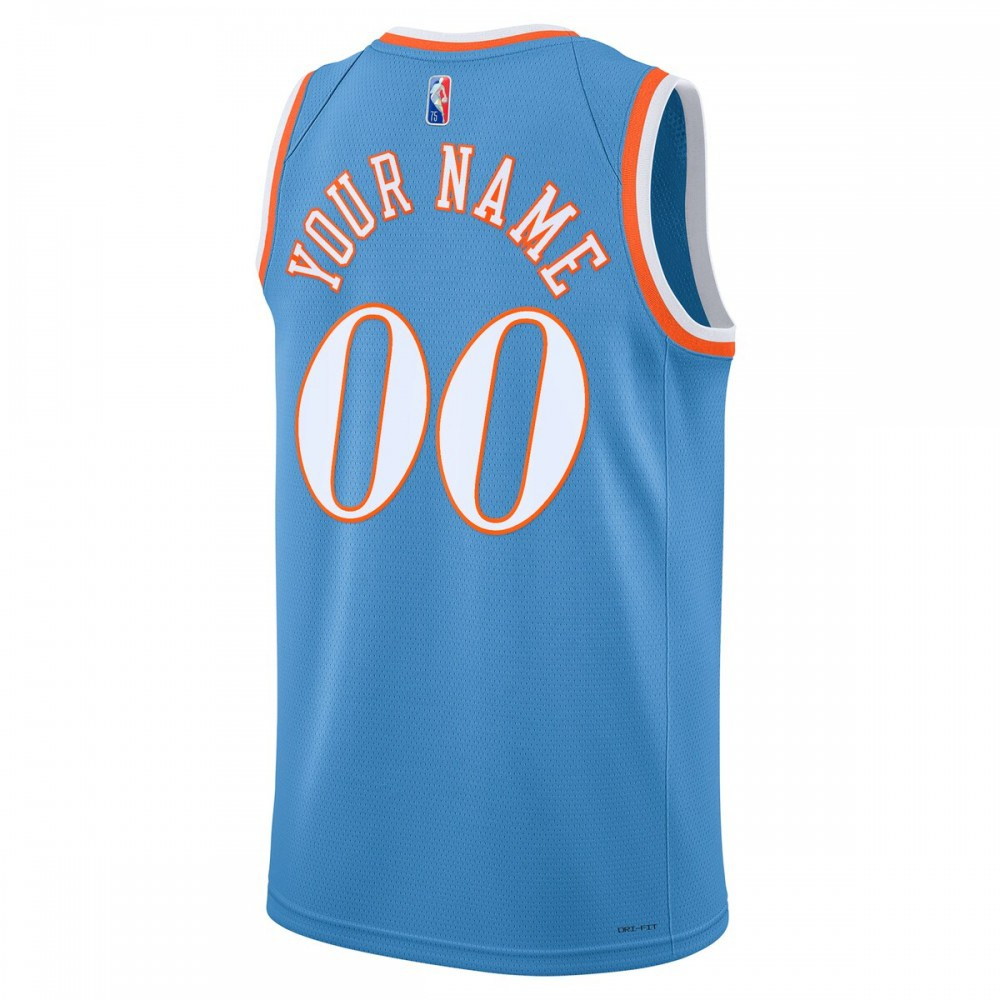 LA Clippers 2021/22 Swingman Custom Jersey City Edition Light Blue - back view