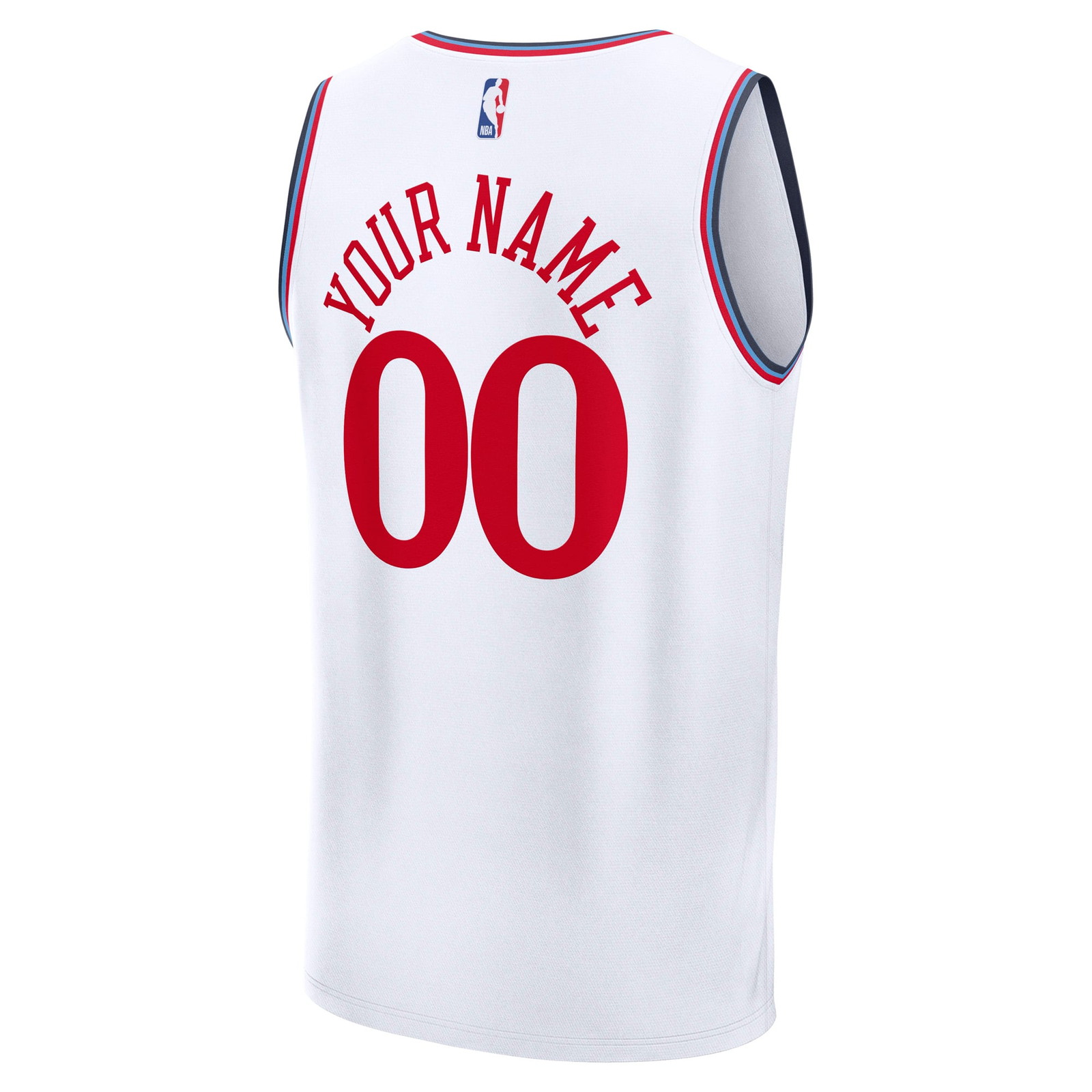 LA Clippers Youth Fast Break Custom Fan Version Jersey White Association Edition - back view