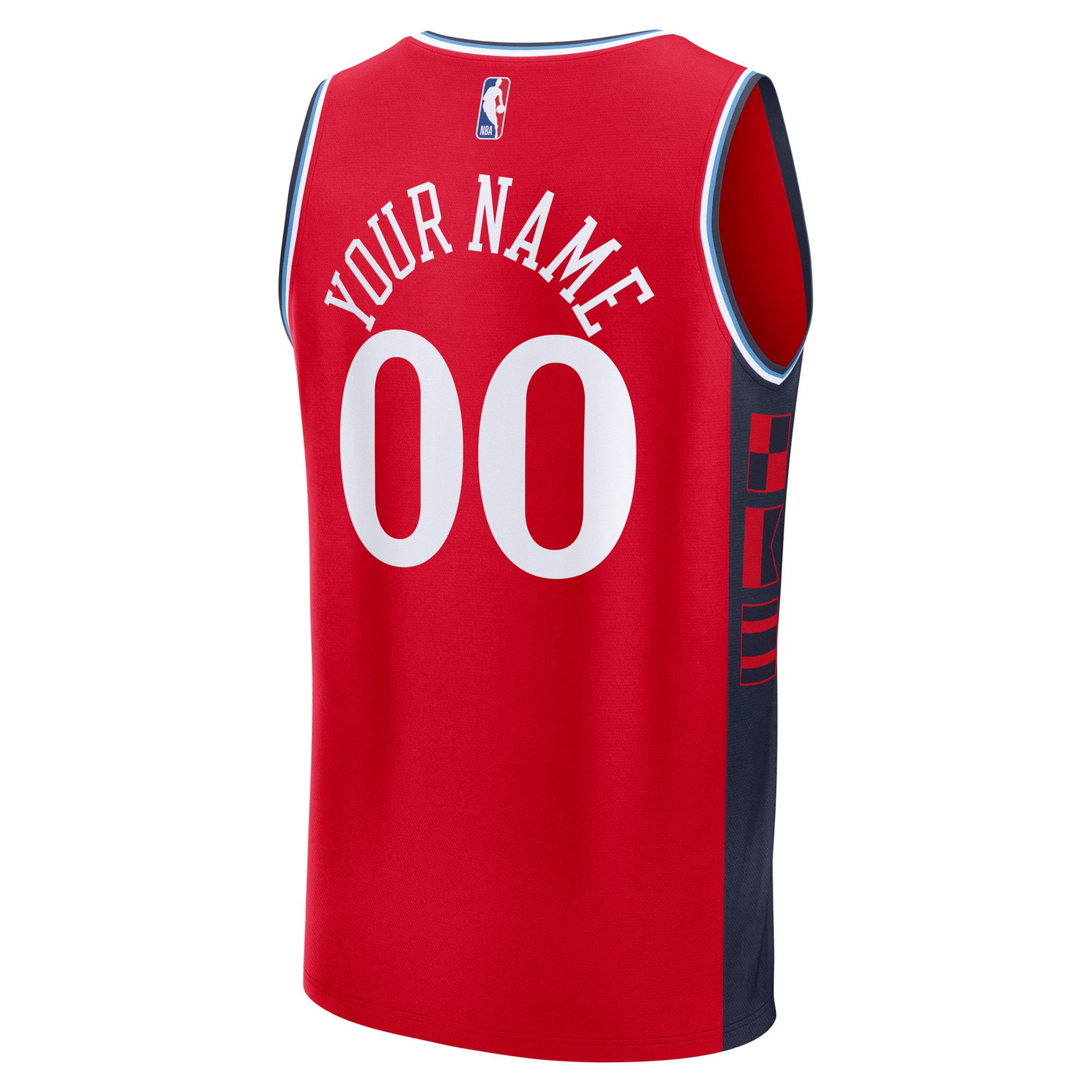 LA Clippers Fast Break Custom Jersey Statement Edition Red - back view