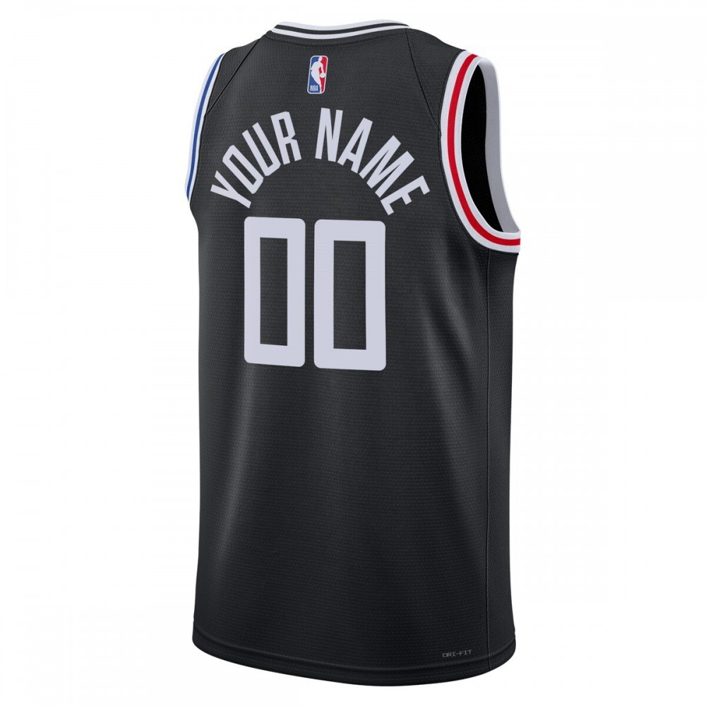 LA Clippers Unisex 2022/23 Swingman Custom Jersey City Edition Black - back view