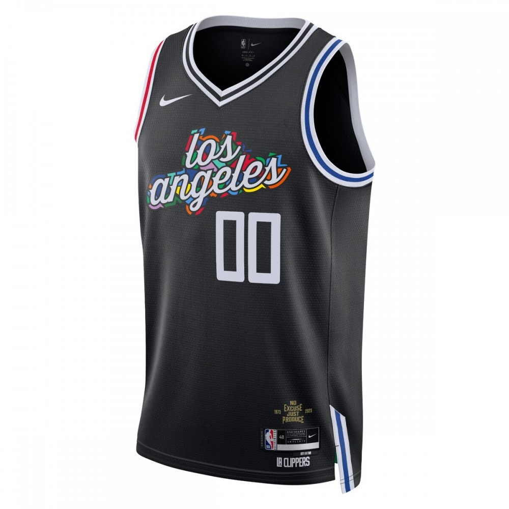 LA Clippers Unisex 2022/23 Swingman Custom Jersey City Edition Black - second front view