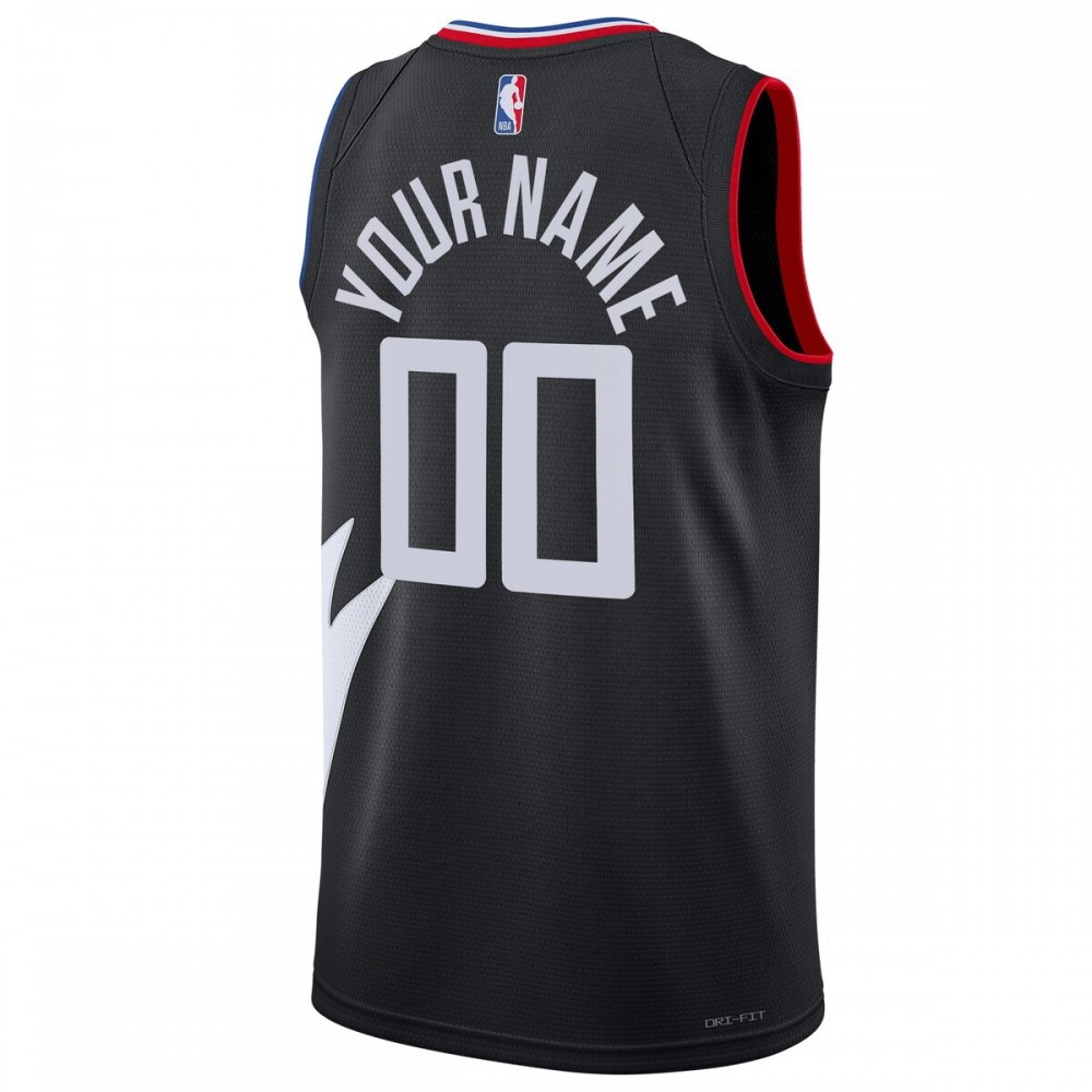 LA Clippers Unisex 2022/23 Swingman Custom Jersey Statement Edition Black - back view