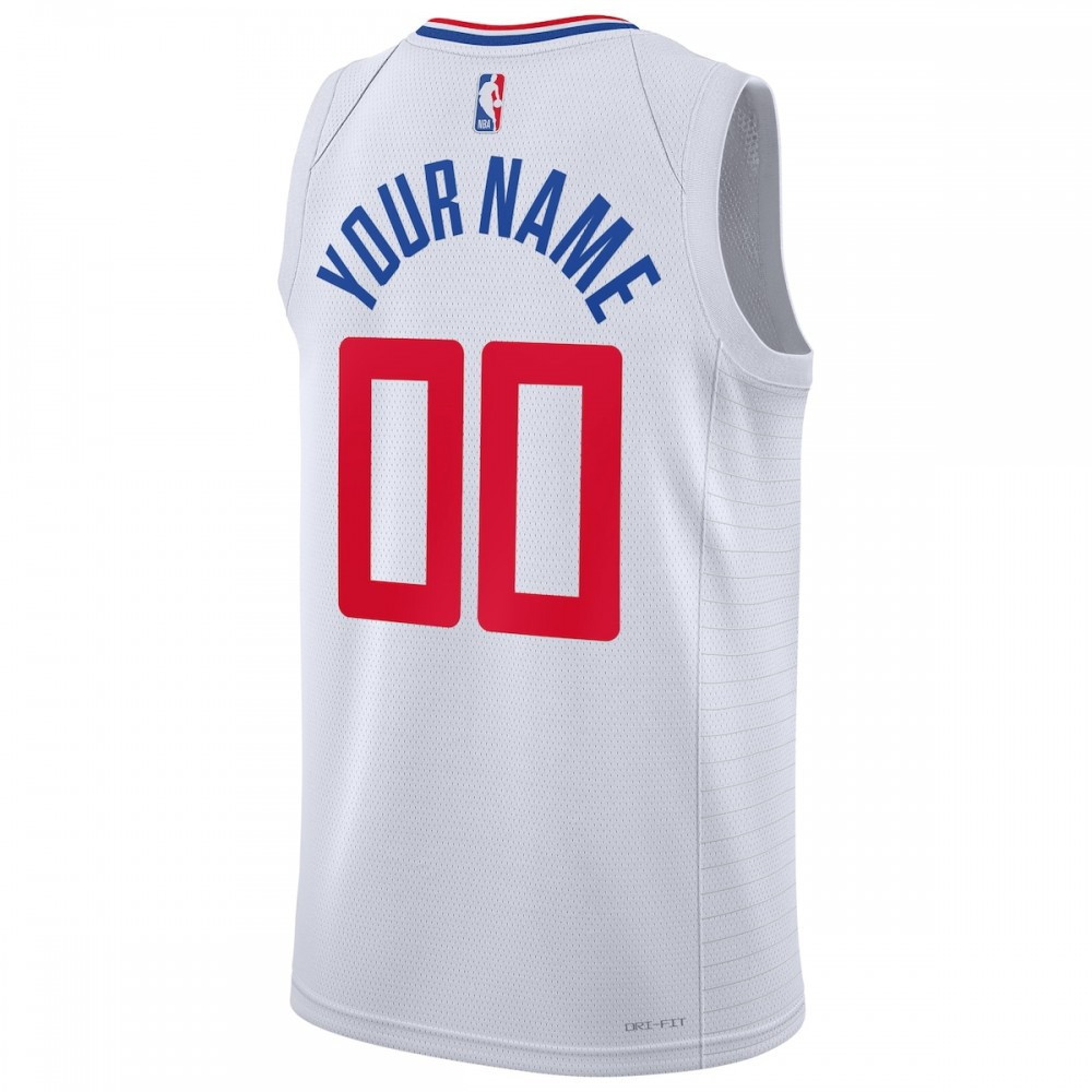 LA Clippers Unisex 2022/23 Swingman Custom Jersey White Association Edition - back view