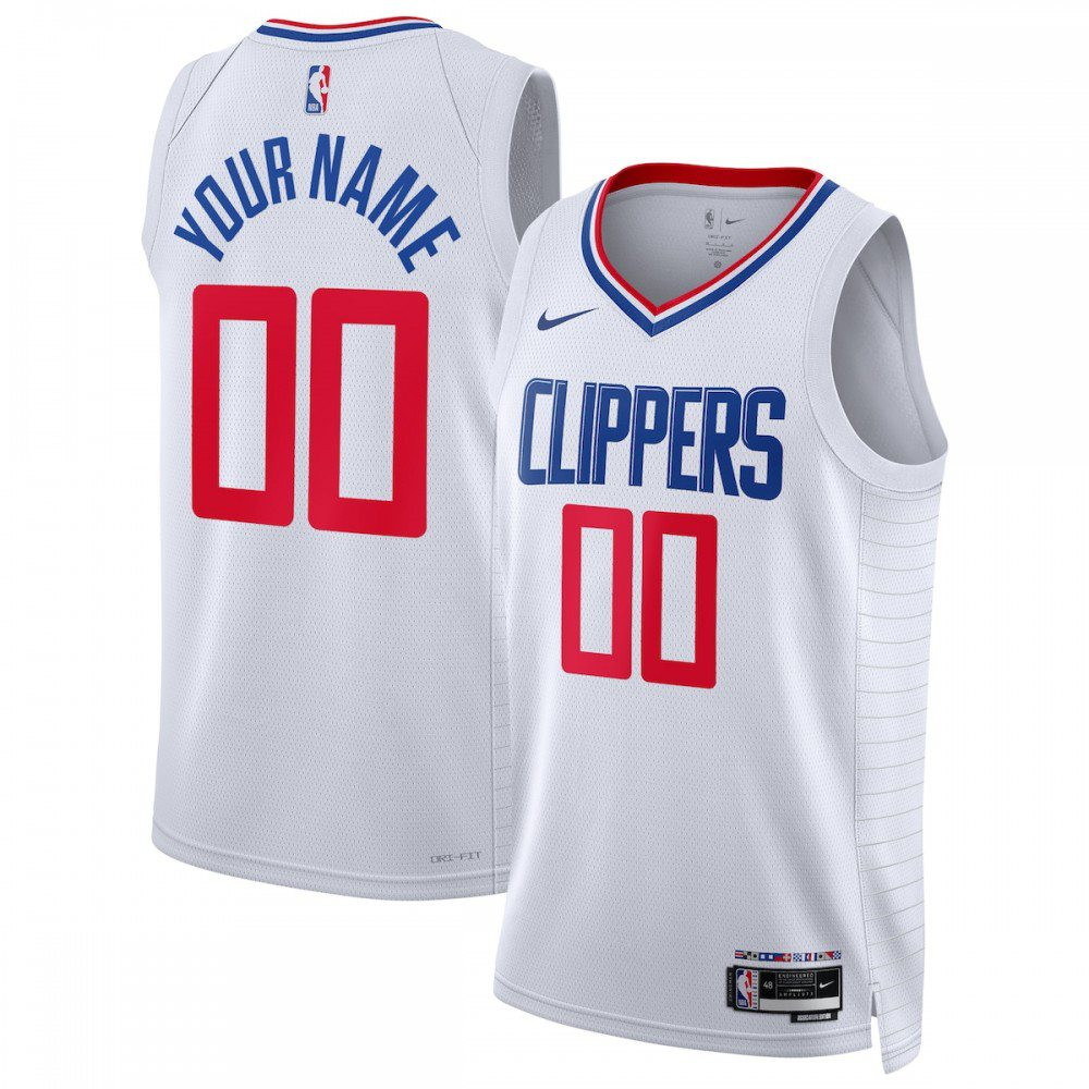LA Clippers Unisex 2022/23 Swingman Custom Jersey White Association Edition - front view
