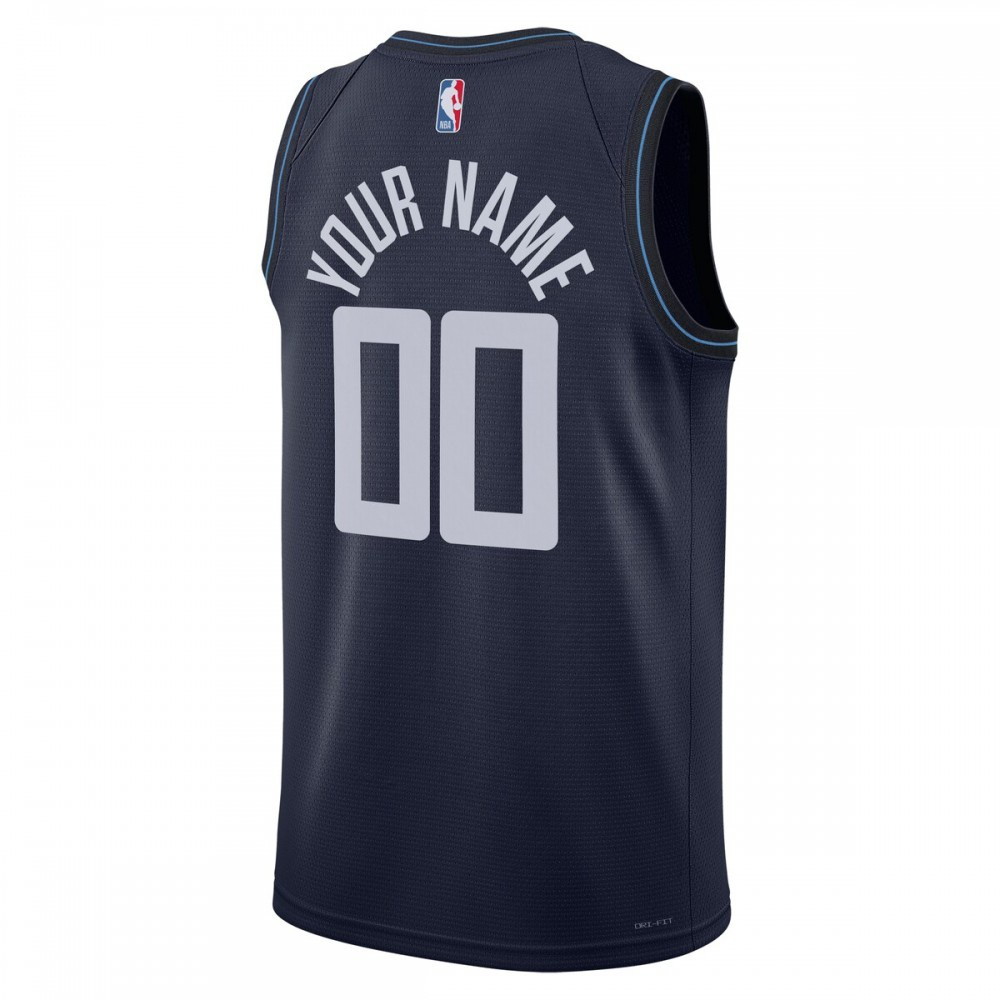 LA Clippers Unisex 2023/24 Custom Swingman Jersey Navy City Edition - back view