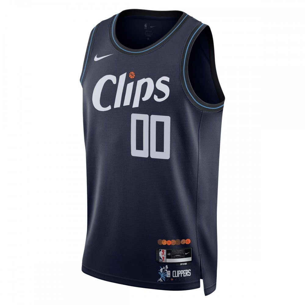 LA Clippers Unisex 2023/24 Custom Swingman Jersey Navy City Edition - second front view
