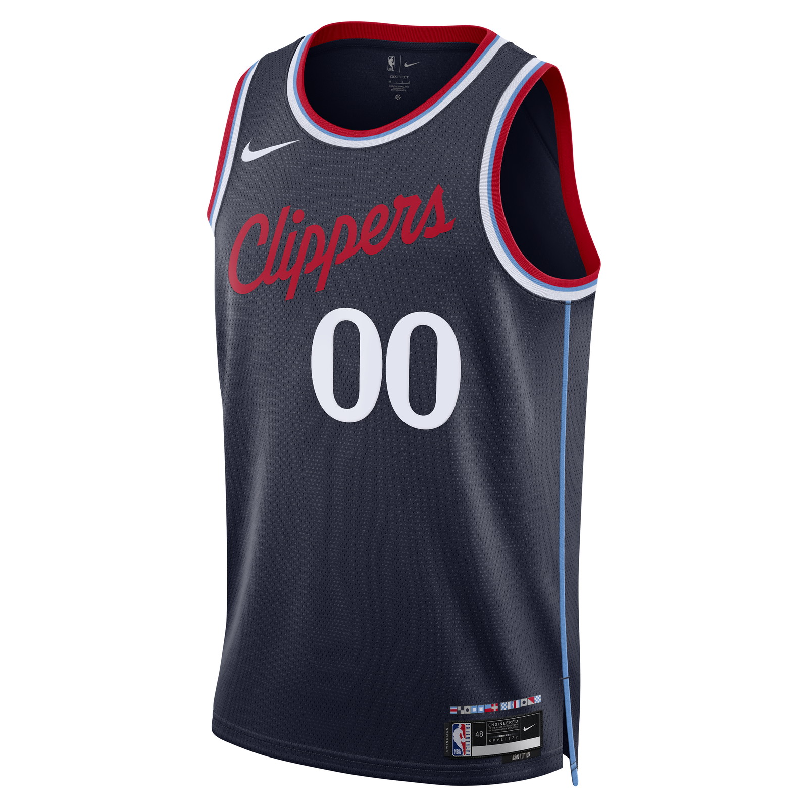 LA Clippers Unisex Swingman Custom Jersey Icon Edition Navy - front view