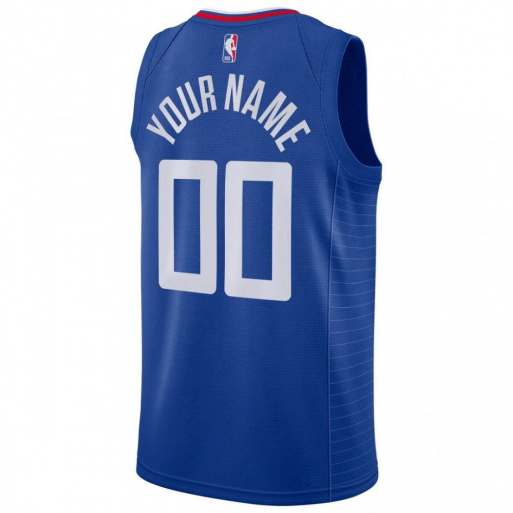 LA Clippers Youth Swingman Custom Jersey Royal Icon Edition - back view