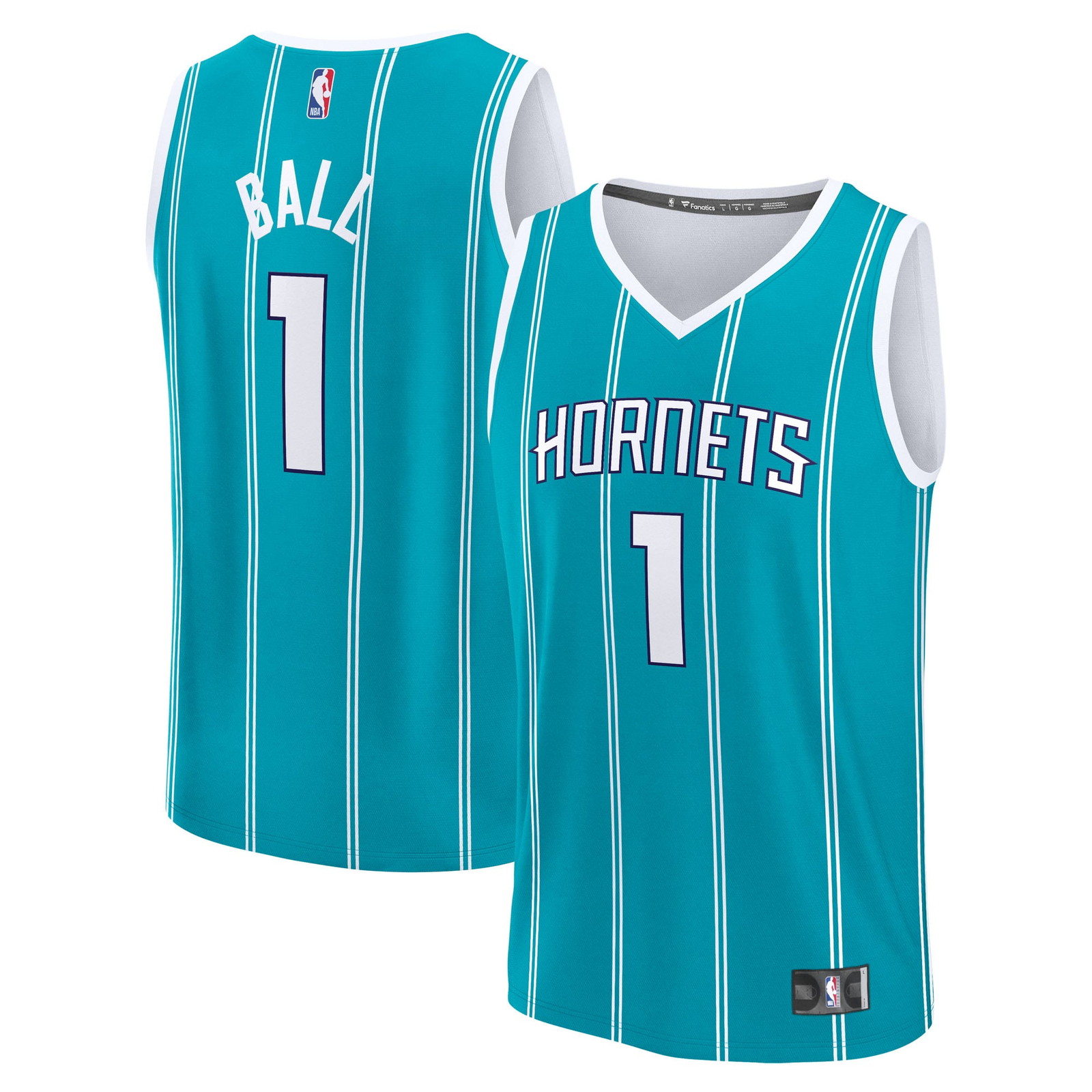 LaMelo Ball Charlotte Hornets Fast Break Fan Version Player Jersey Icon - front and back view