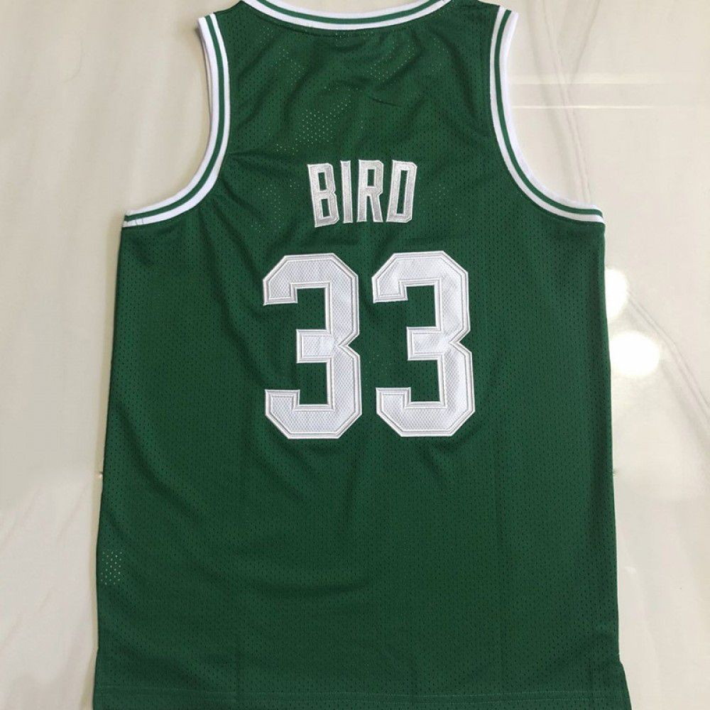 Larry Bird Boston Celtics Throwback 1985-86 Hardwood Classics Jersey Kelly Green - back view