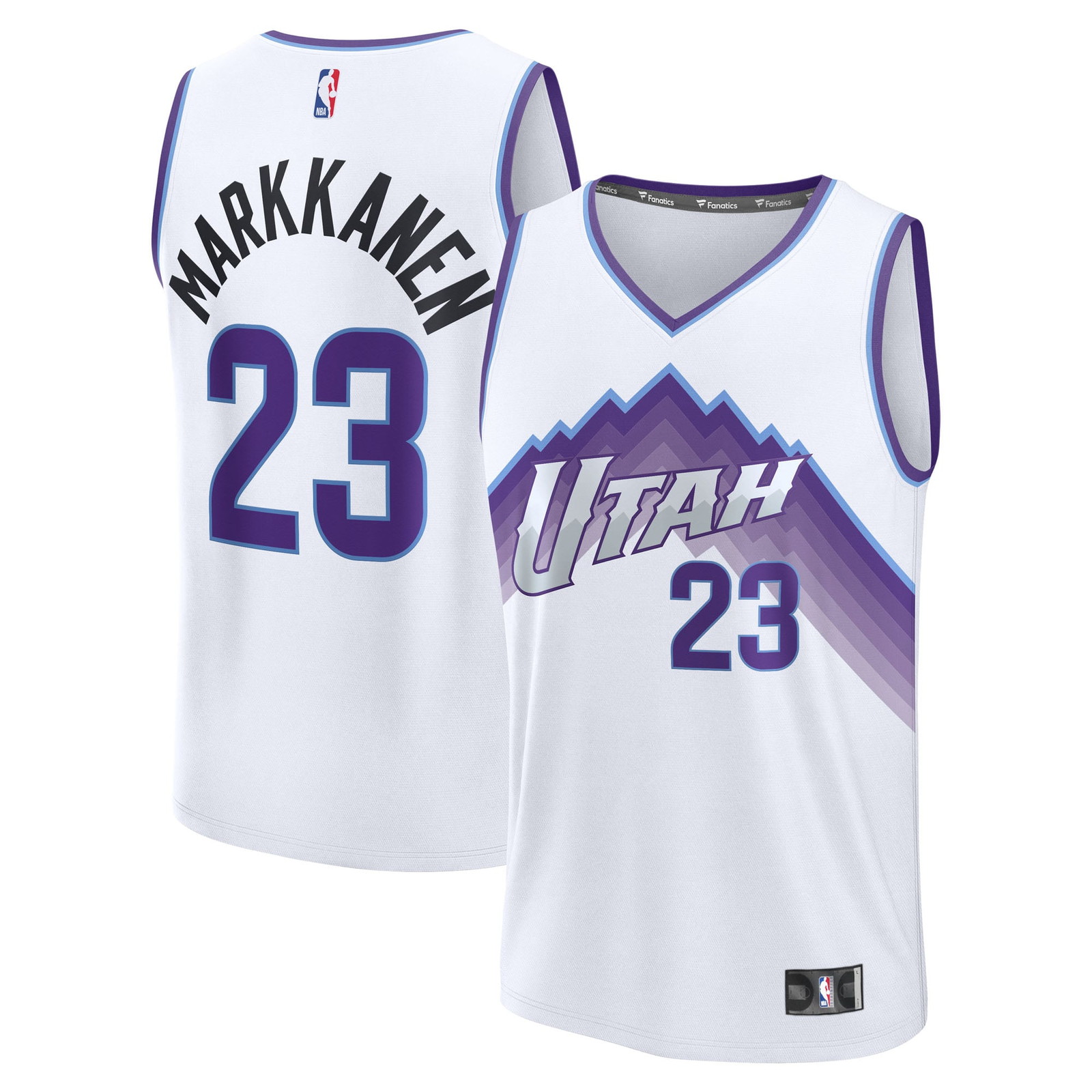 Lauri Markkanen Utah Jazz Fast Break Fan Version Player Jersey Association - front and back view