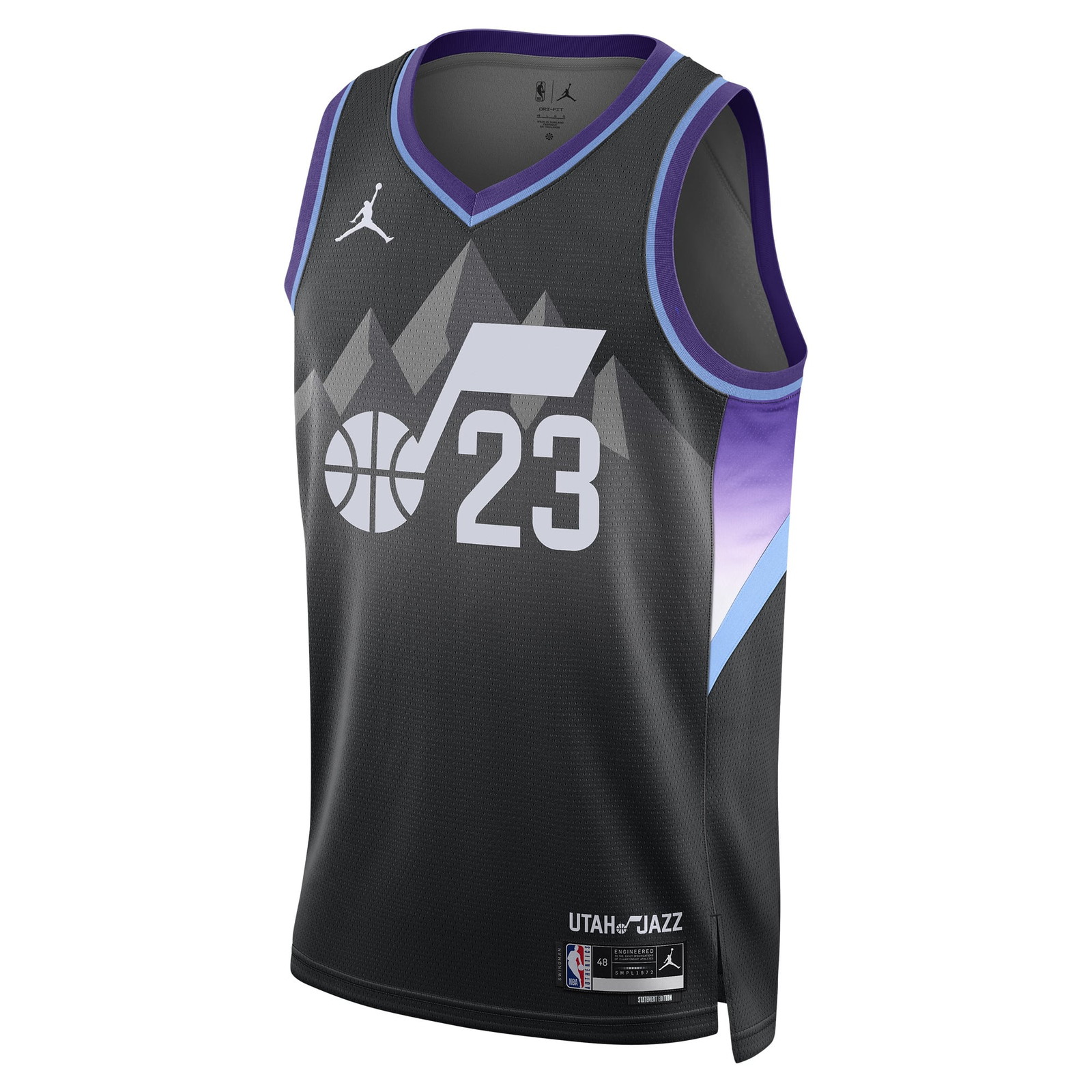 Lauri Markkanen Utah Jazz Unisex 2024/25 Swingman Jersey Statement Edition Black - front view