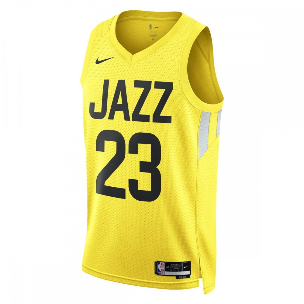 Lauri Markkanen Utah Jazz Unisex Swingman Jersey Icon Edition Gold - second front view