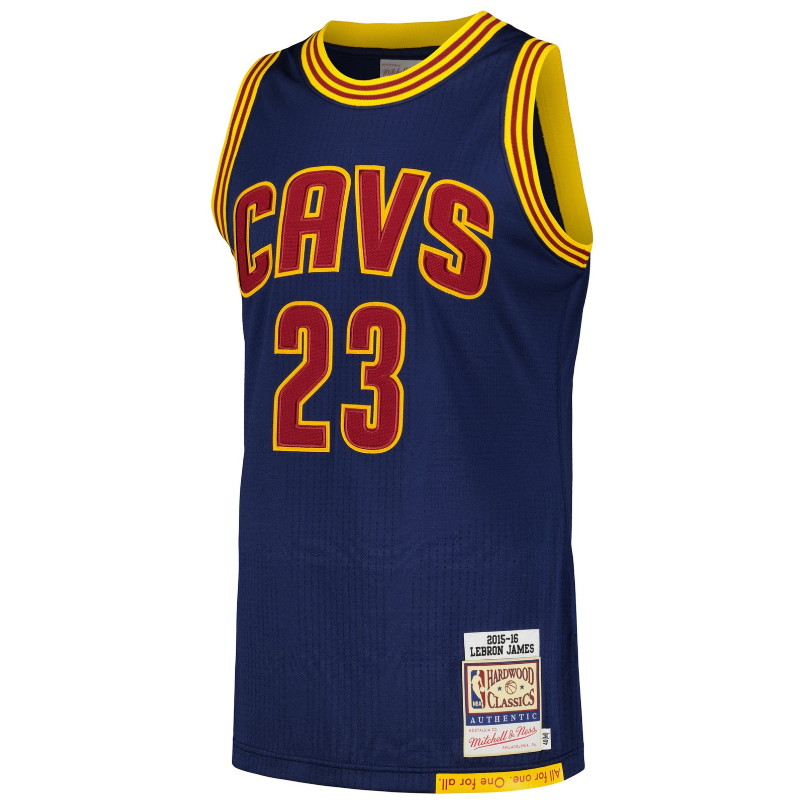 LeBron James Cleveland Cavaliers 2015/16 Hardwood Classics Pro Cut Jersey Navy - front view