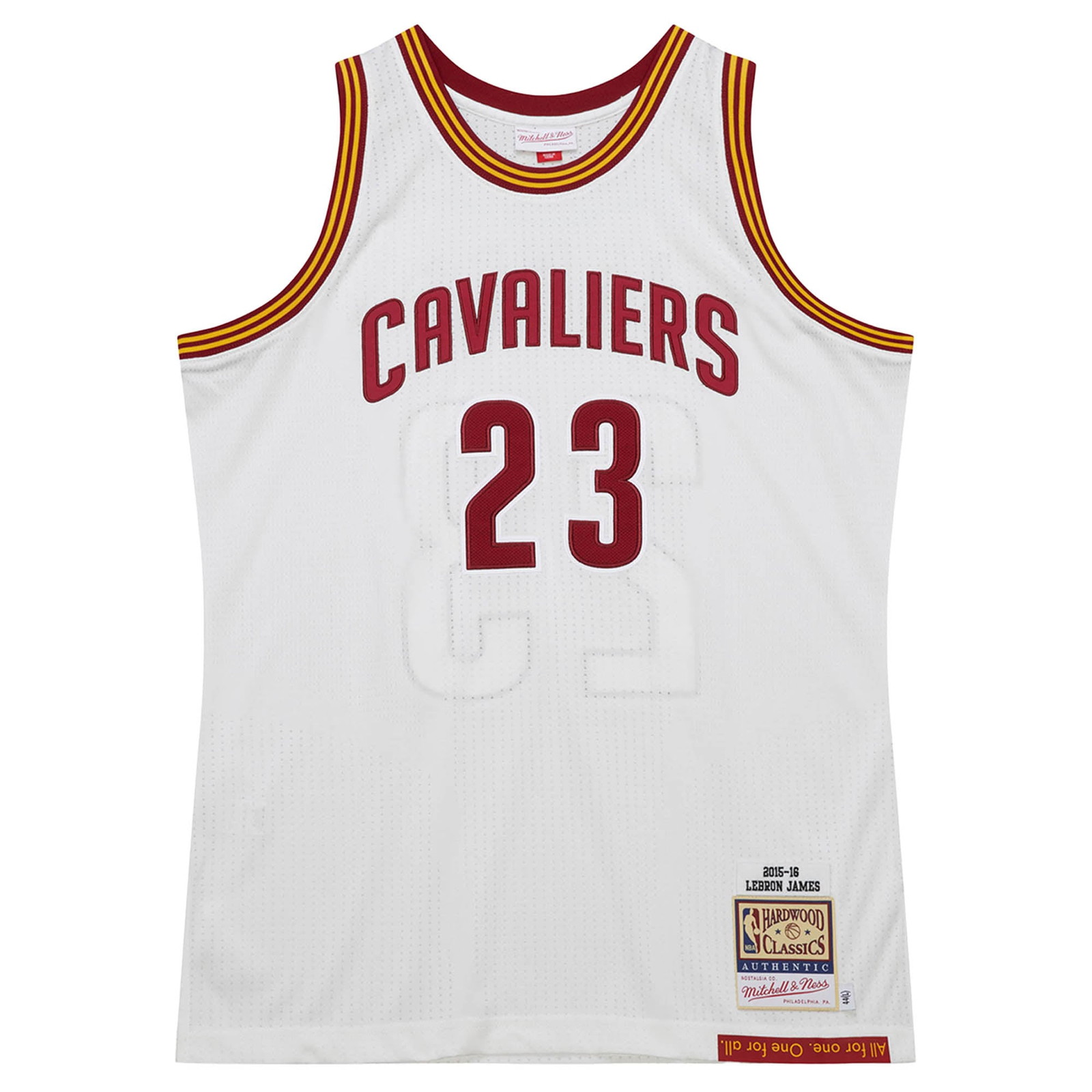 LeBron James Cleveland Cavaliers 2015/16 Hardwood Classics Pro Cut Jersey White - front view