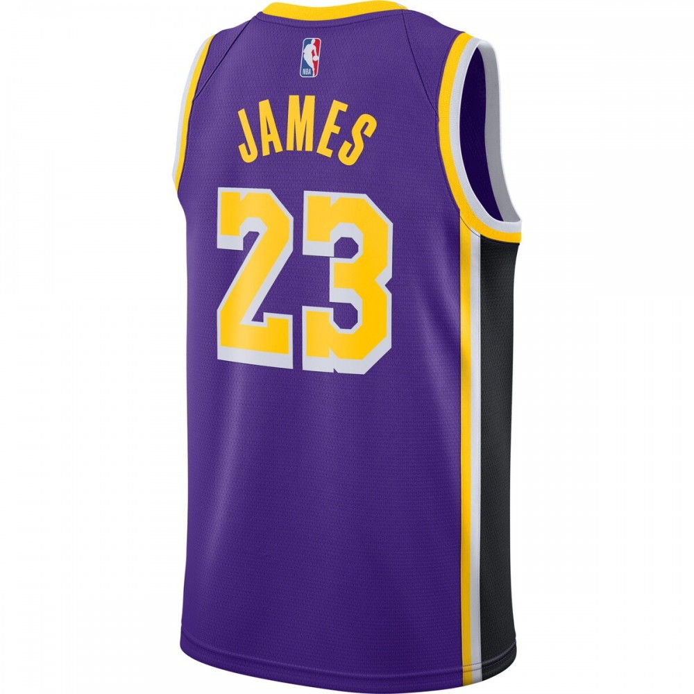 LeBron James Los Angeles Lakers 2020/21 Swingman Jersey Statement Edition Purple - back view