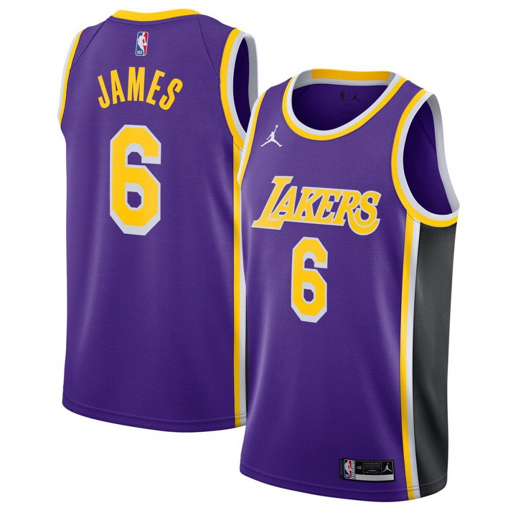 LeBron James Los Angeles Lakers 2021/22 #6 Swingman Player Jersey Purple Statement - front view