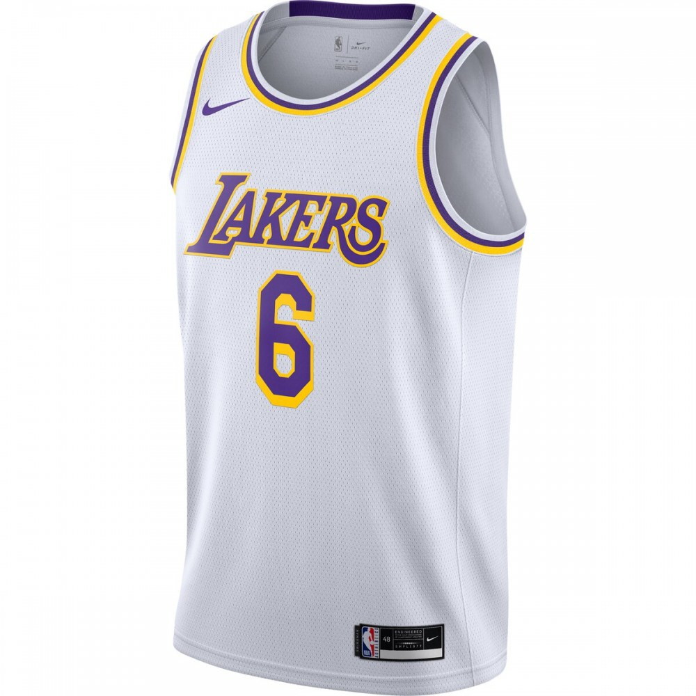 LeBron James Los Angeles Lakers 2021/22 #6 Swingman Player Jersey White - second front view