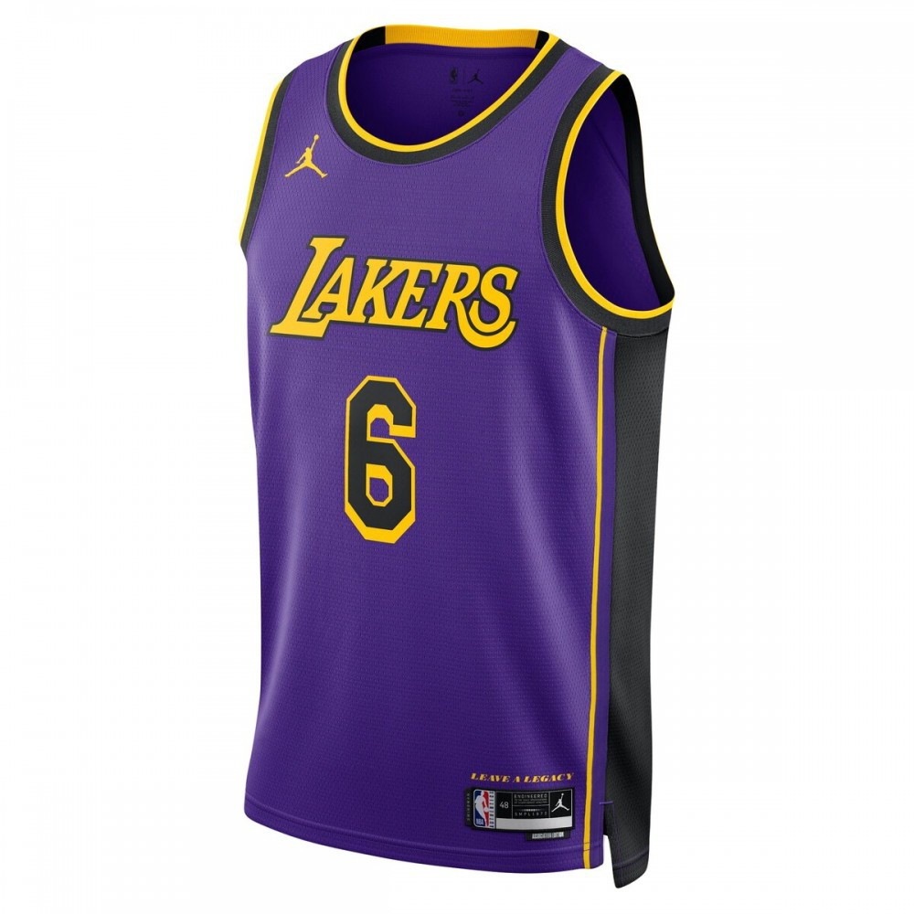 LeBron James Los Angeles Lakers 2022/23 Statement Edition Swingman Jersey Purple - second front view