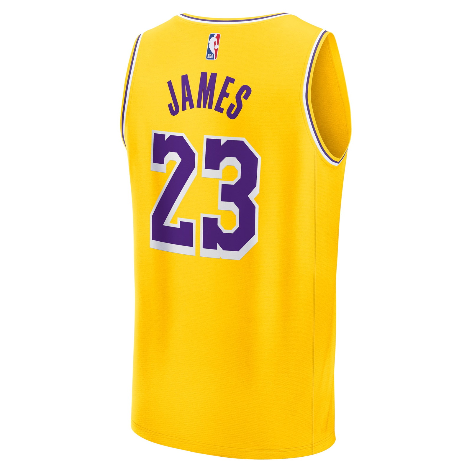 LeBron James Los Angeles Lakers Fast Break Fan Version Jersey Icon Edition Gold - back view