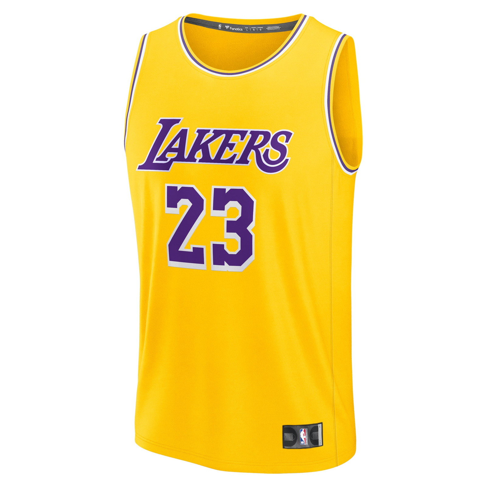 LeBron James Los Angeles Lakers Fast Break Fan Version Jersey Icon Edition Gold - front view