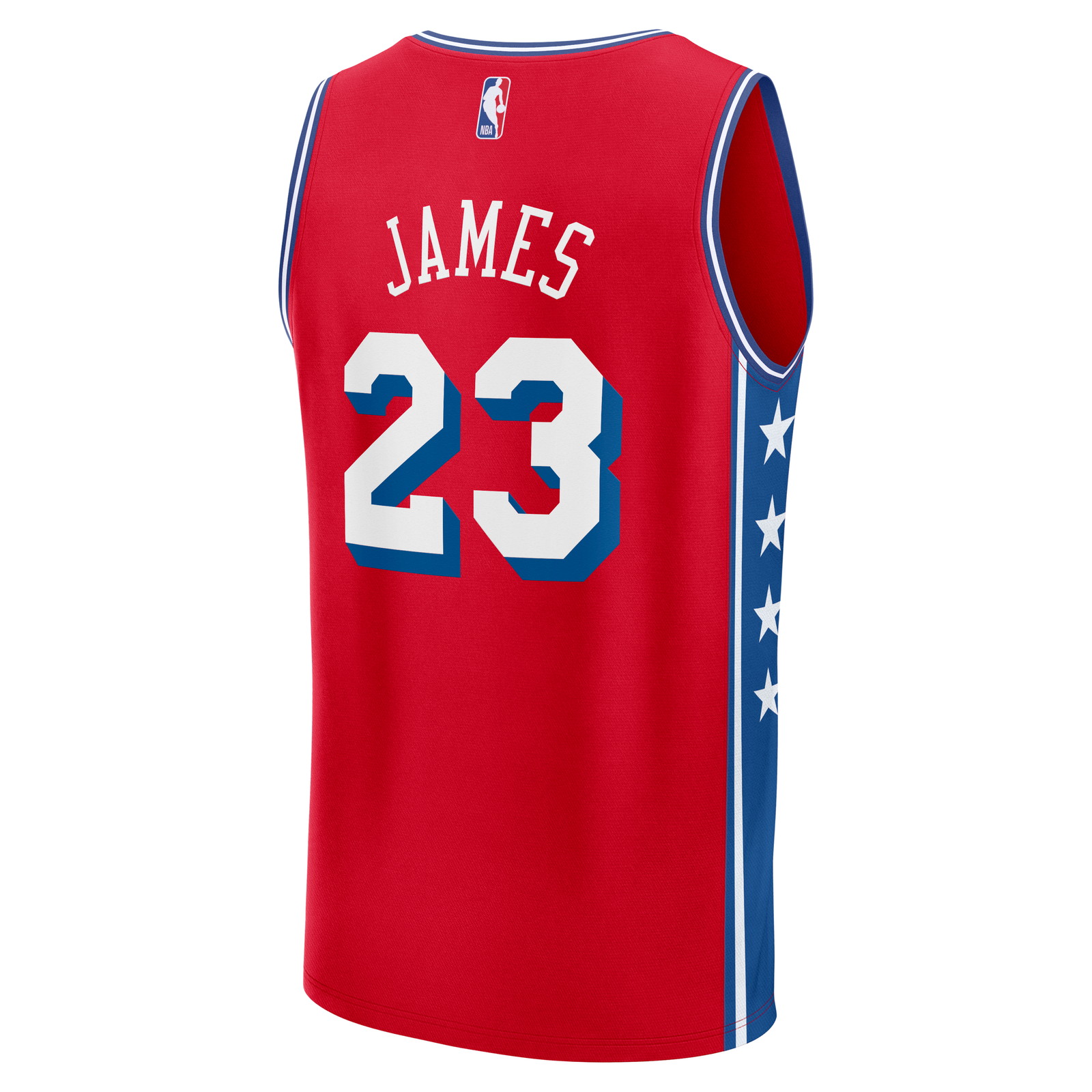 LeBron James Philadelphia 76ers Fast Break Jersey Statement Edition Red - back view