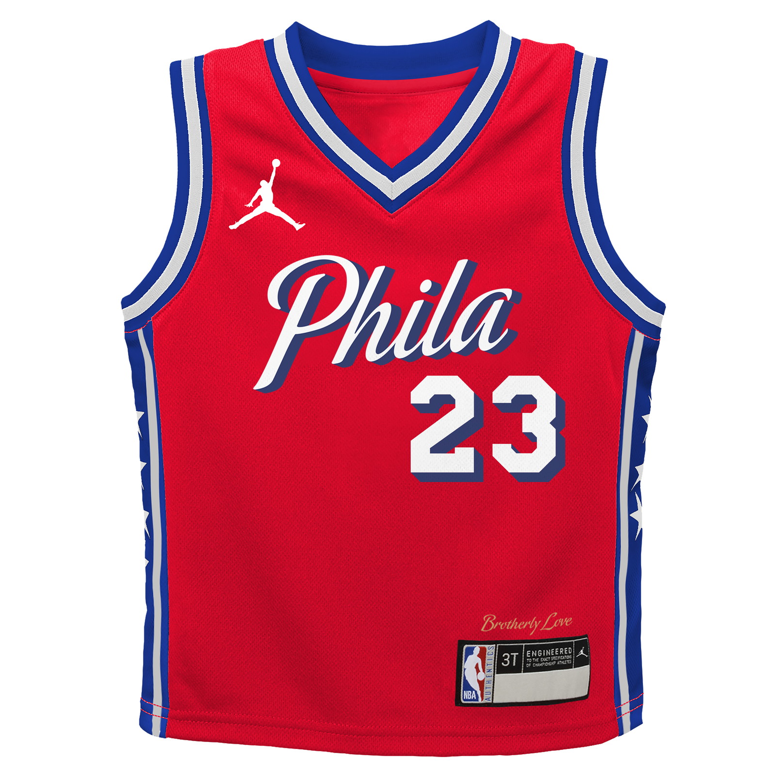 LeBron James Philadelphia 76ers Preschool Swingman Jersey Red Statement Edition - front view