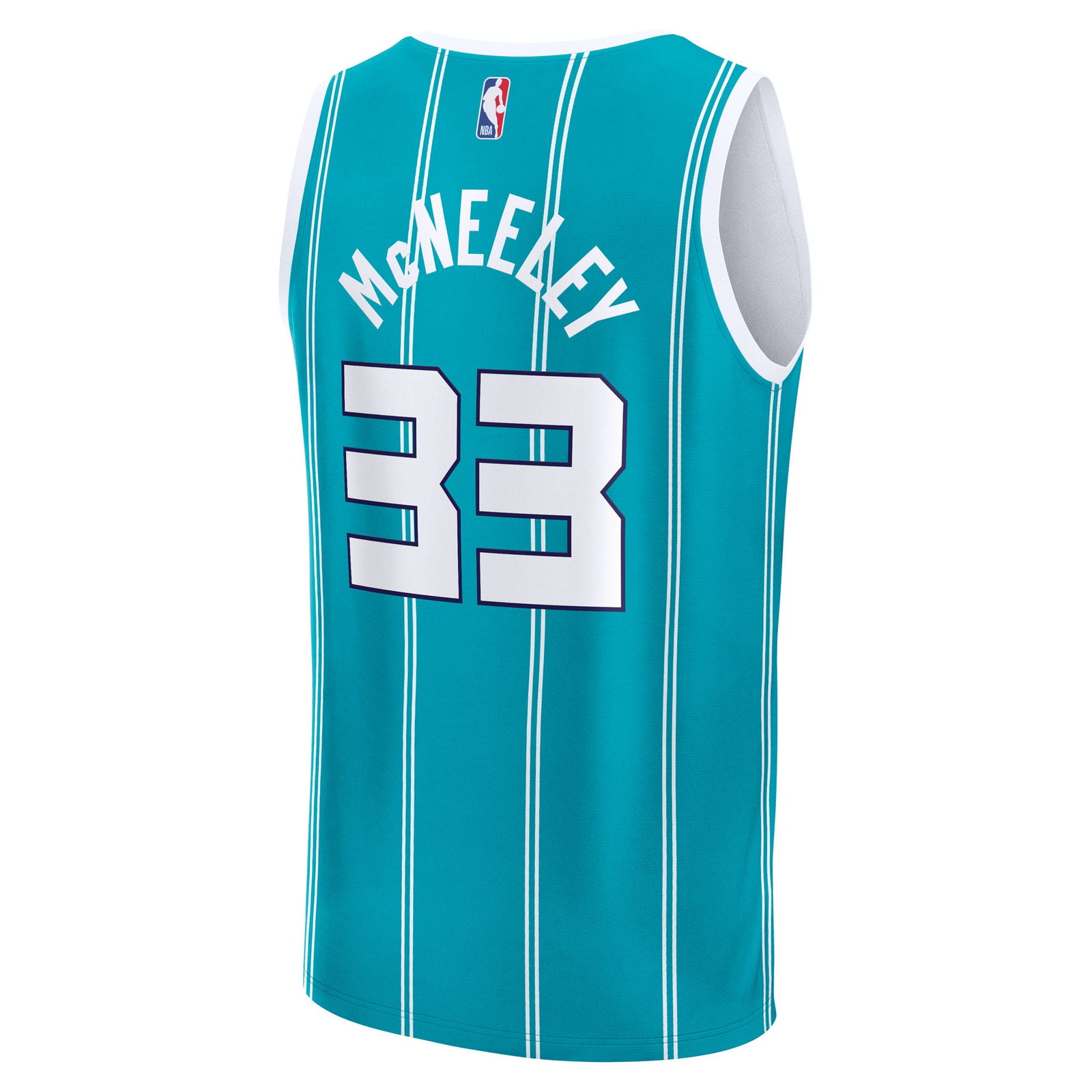 Liam McNeeley Charlotte Hornets Fast Break Fan Version Jersey Teal Icon Edition - back view