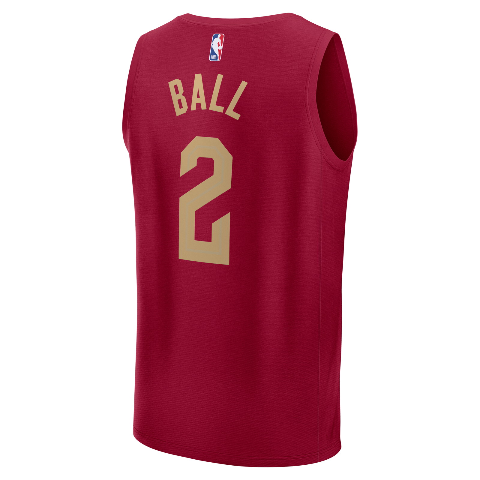 Lonzo Ball Cleveland Cavaliers Fast Break Fan Version Jersey Wine Icon Edition - back view