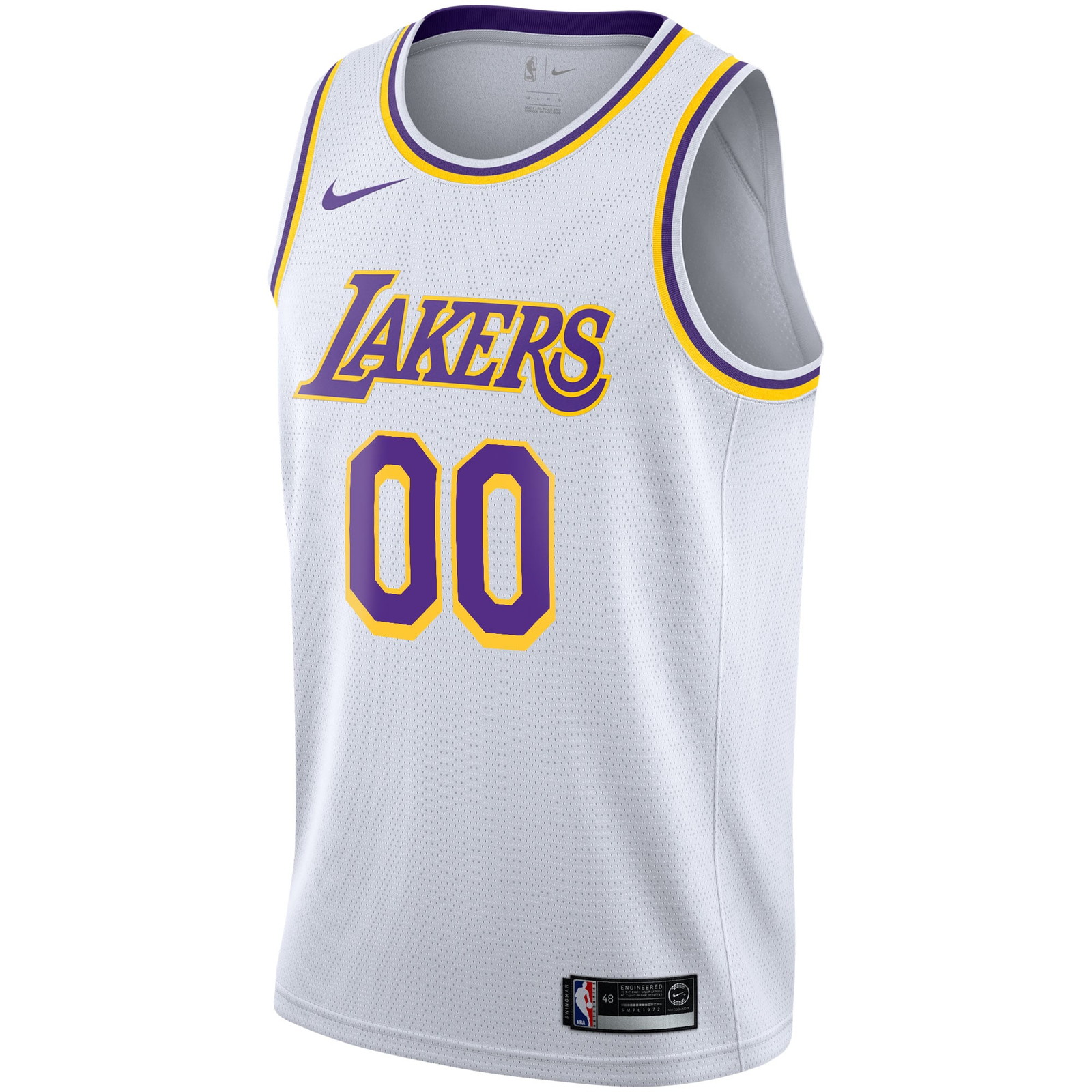 Los Angeles Lakers 2020/21 Swingman Custom Jersey Association Edition White - front view