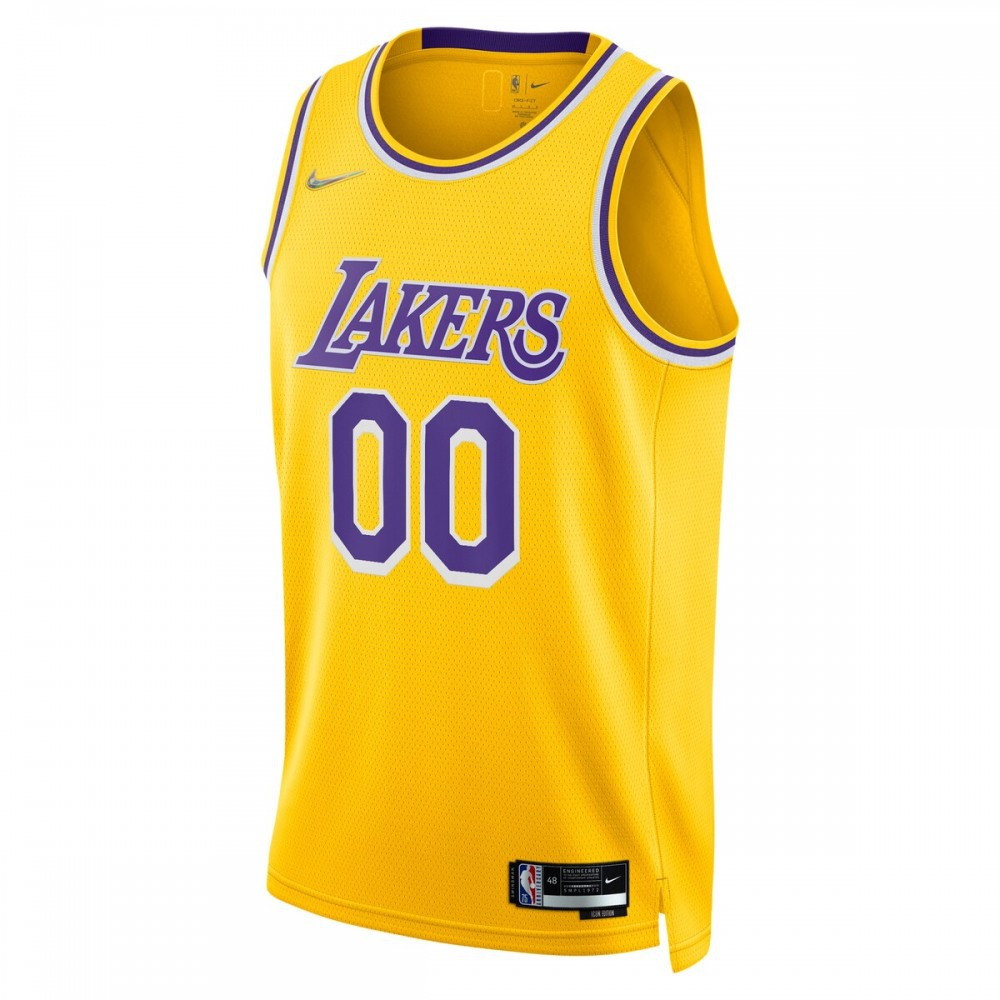 Los Angeles Lakers 2021/22 Diamond Swingman Custom Jersey Icon Edition Gold - second front view