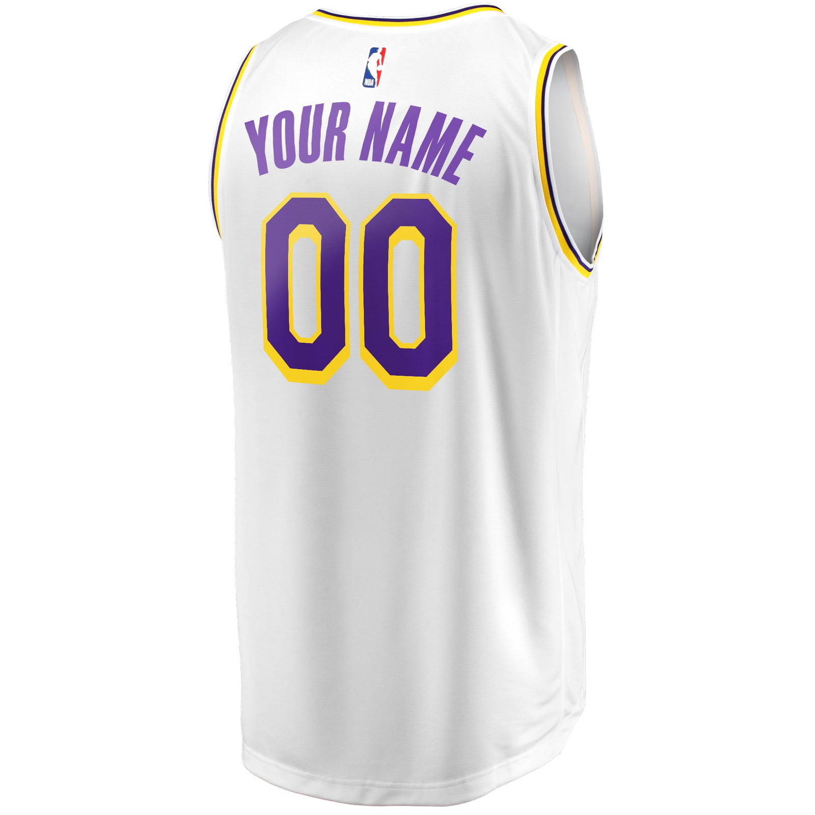 Los Angeles Lakers Fast Break Custom Fan Version Jersey Association Edition White - back view