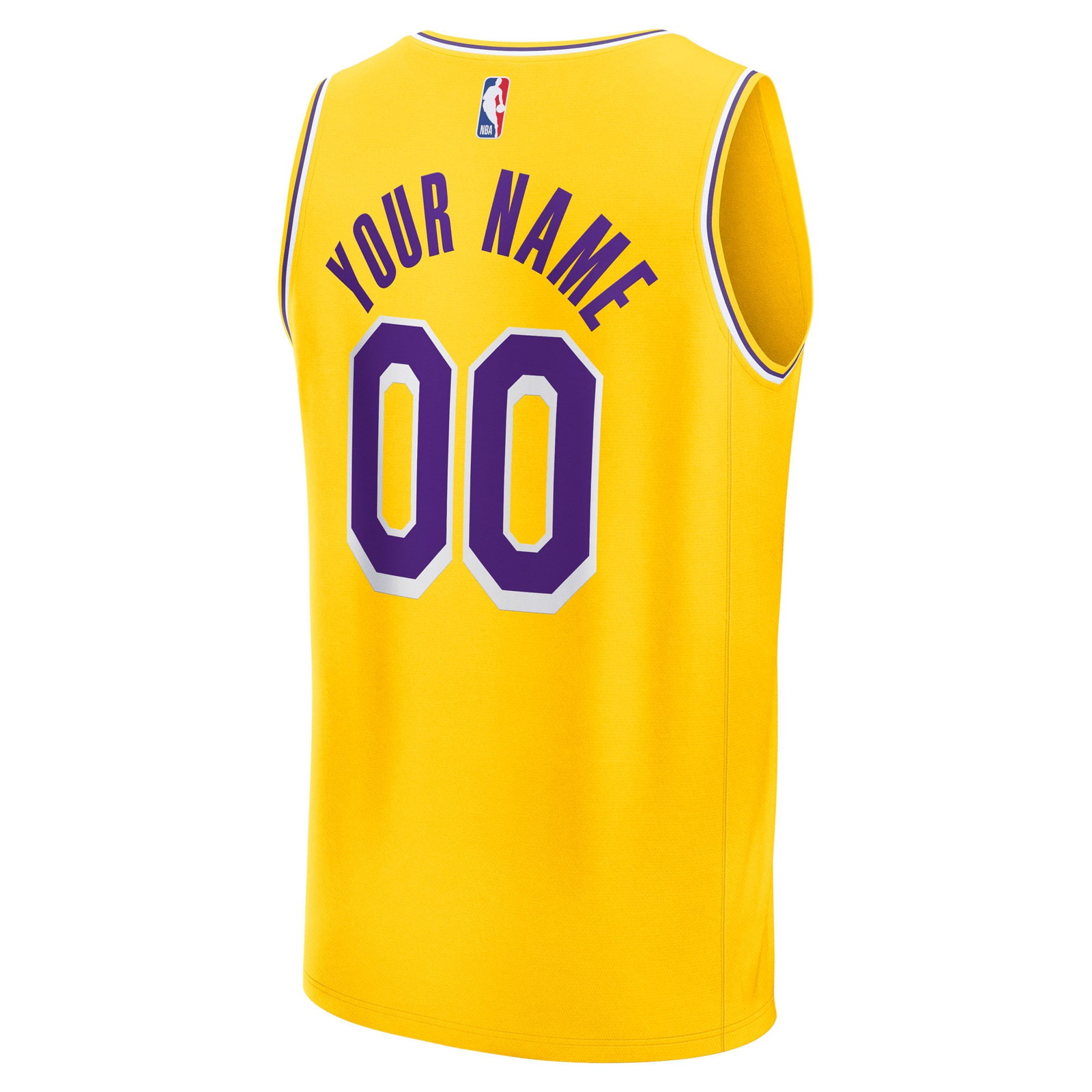 Los Angeles Lakers Fast Break Custom Jersey Icon Edition Gold - back view