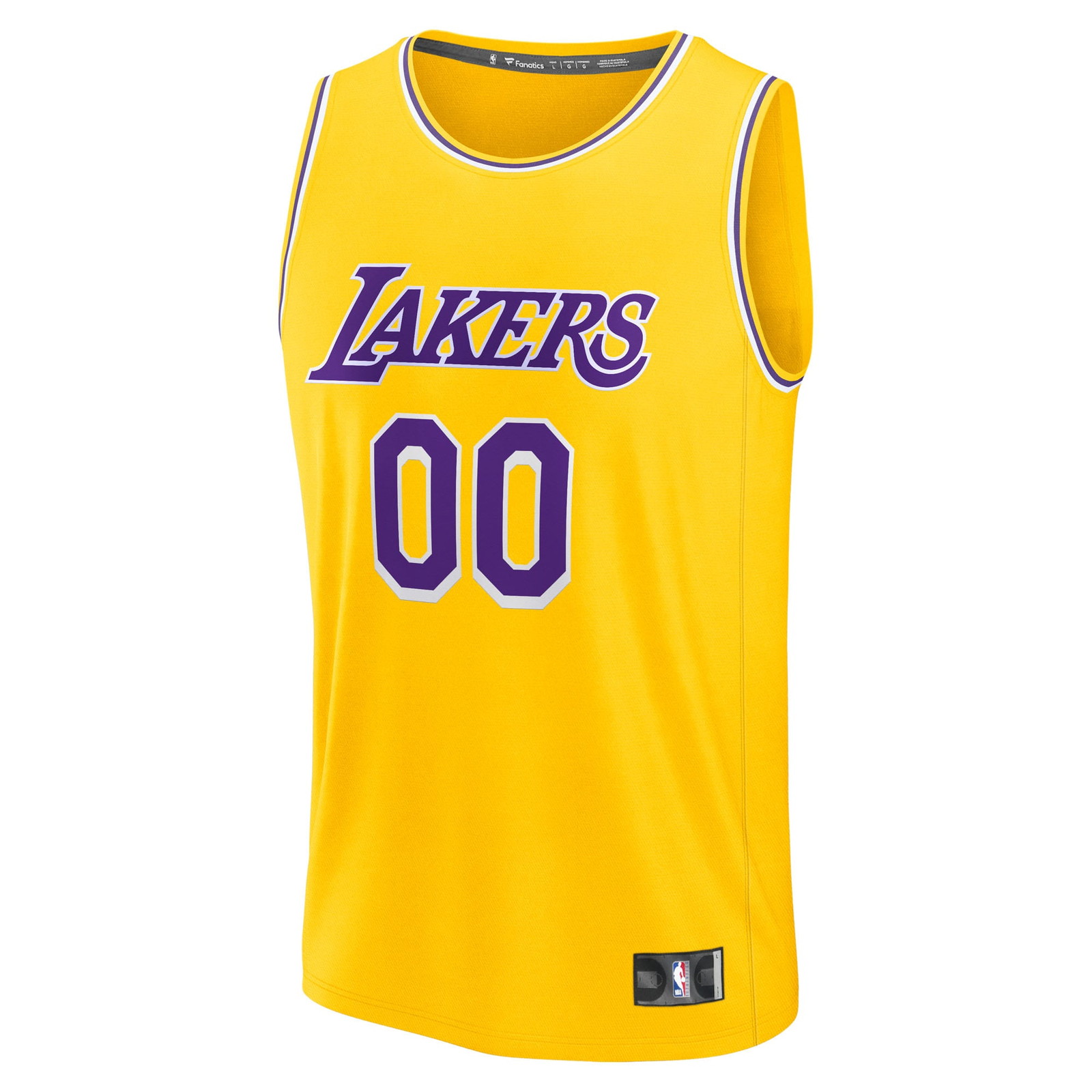 Los Angeles Lakers Fast Break Custom Jersey Icon Edition Gold - front view
