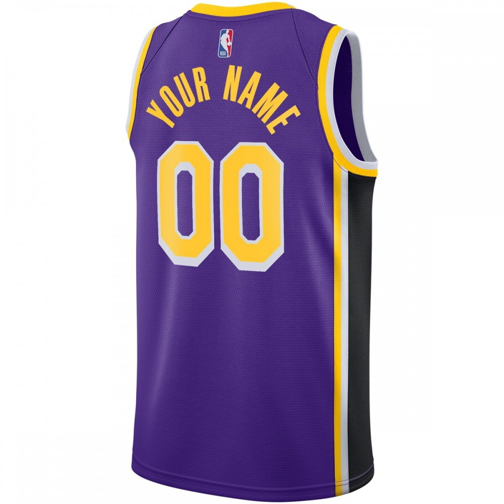Los Angeles Lakers Swingman Custom Jersey Statement Edition Purple - back view