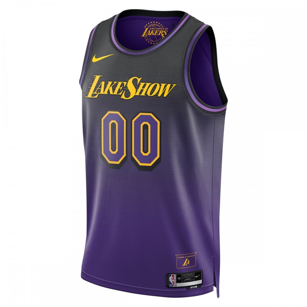 Los Angeles Lakers Unisex 2024/25 Custom Swingman Jersey City Edition Purple - second front view