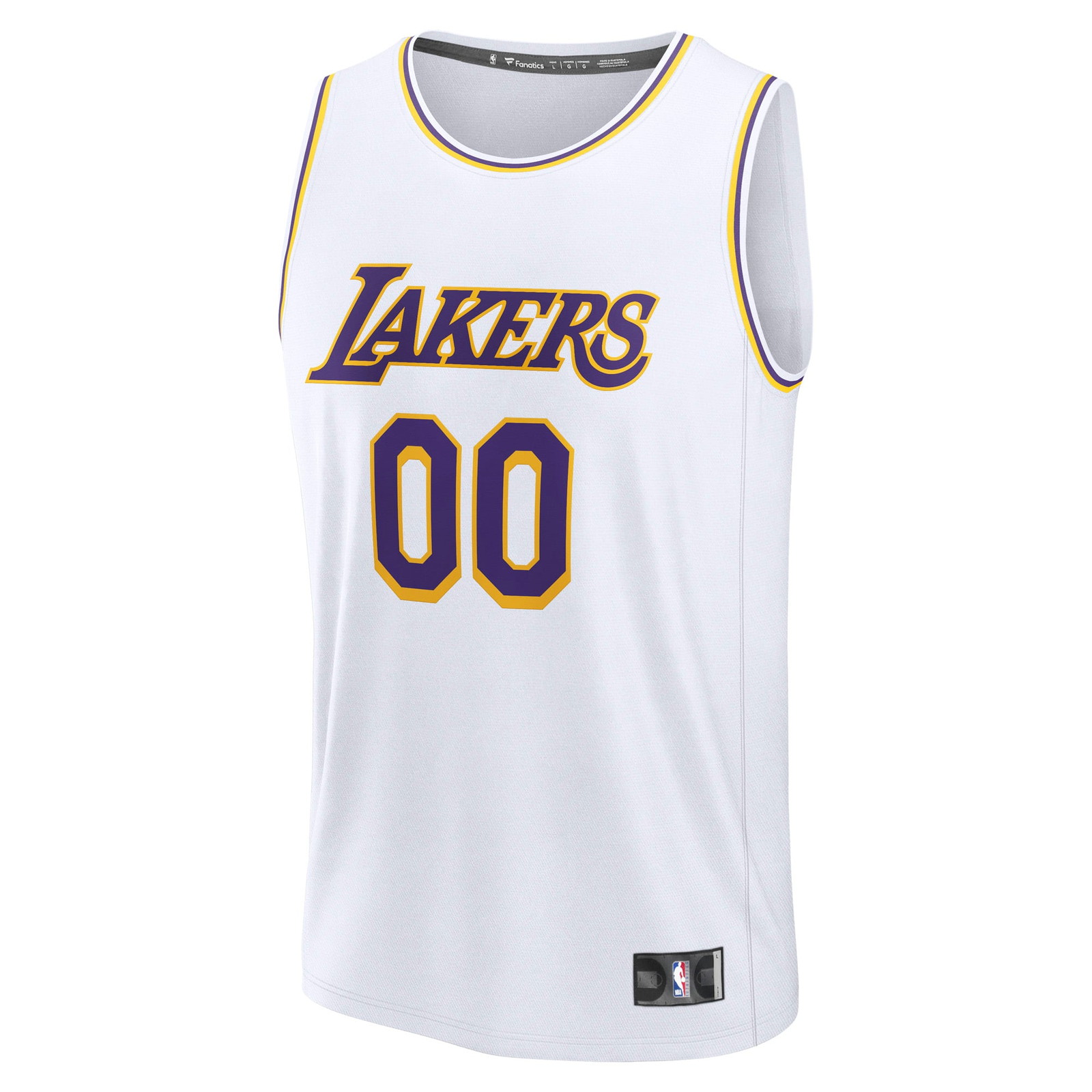 Los Angeles Lakers Youth Fast Break Custom Fan Version Jersey White Association Edition - front view