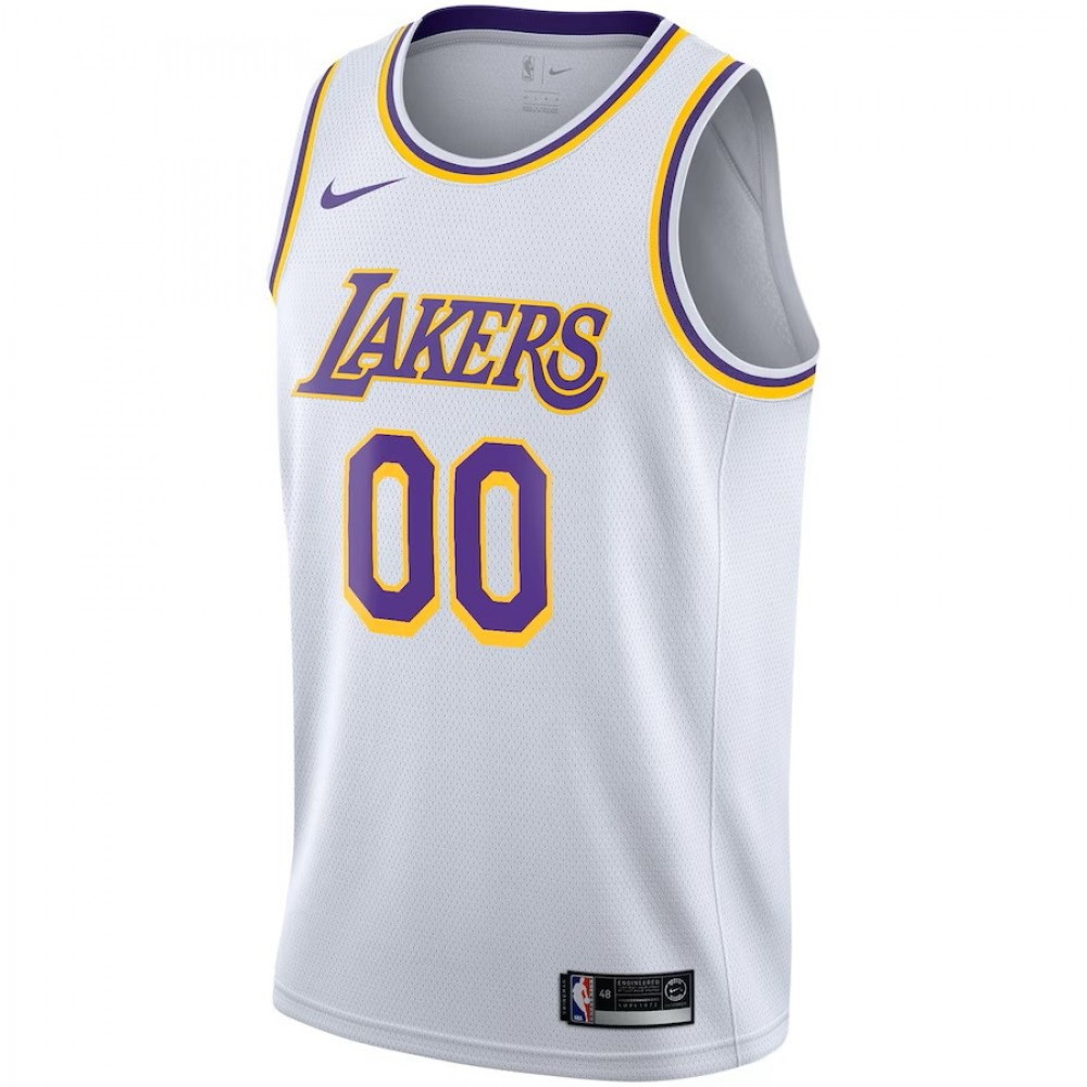 Los Angeles Lakers Youth Swingman Custom Jersey White Association Edition - second front view