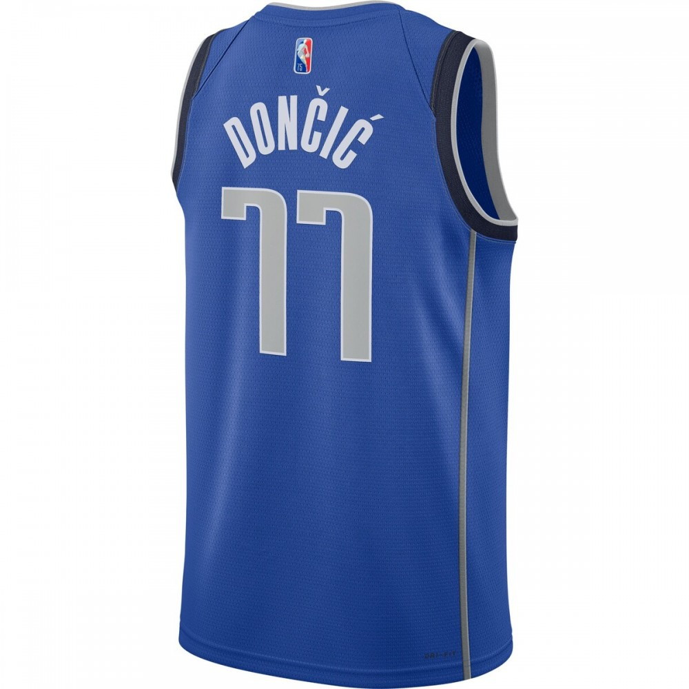 Luka Dončić Dallas Mavericks 2021/22 Diamond Swingman Jersey Icon Edition Blue - back view