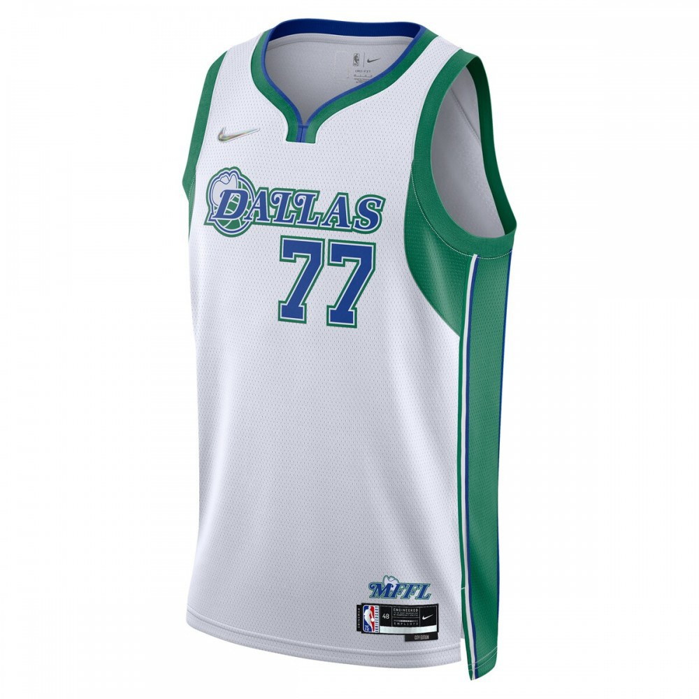 Luka Dončić Dallas Mavericks 2021/22 Swingman Jersey City Edition White - second front view