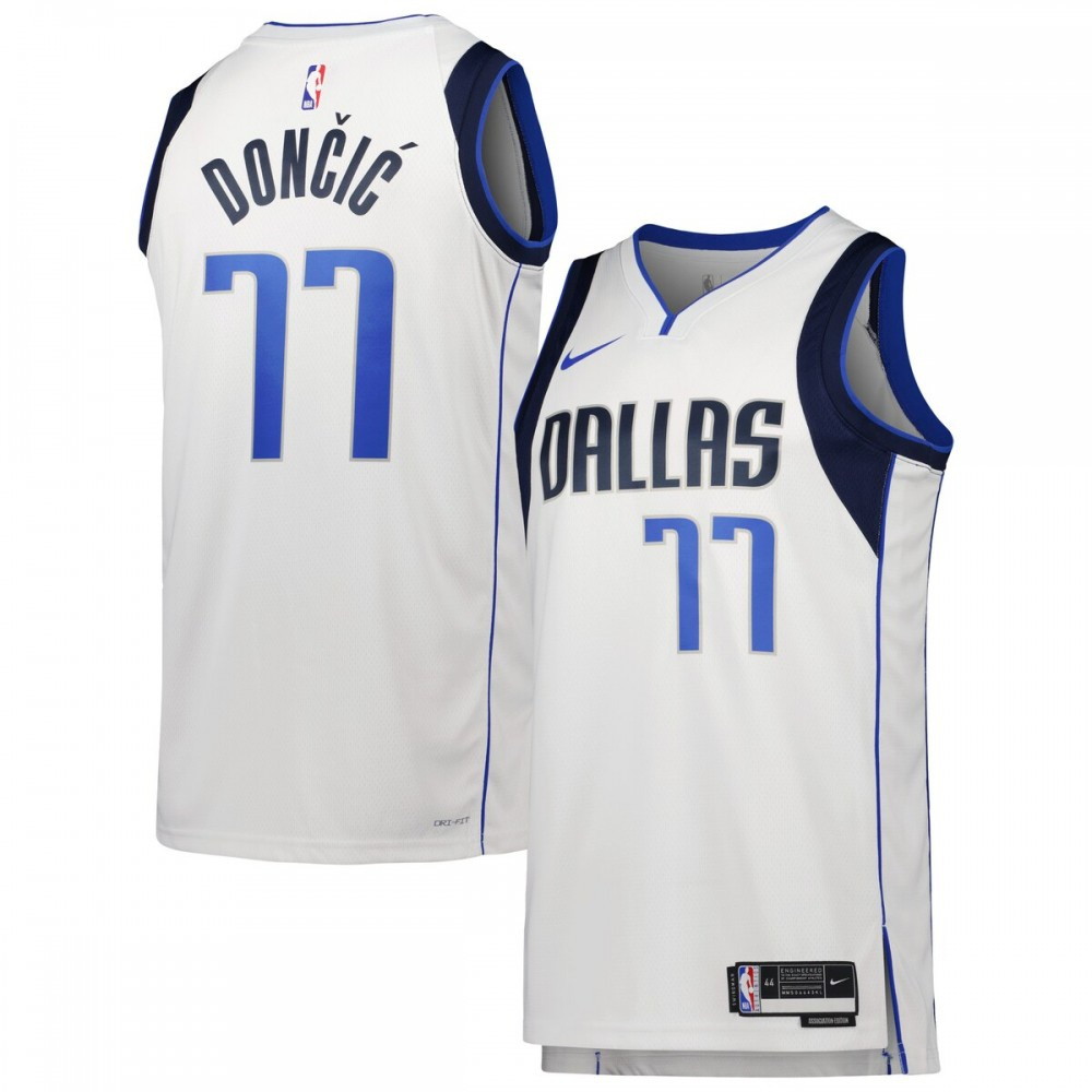 Luka Dončić Dallas Mavericks Unisex 2022/23 Swingman Jersey Icon Edition White - front view