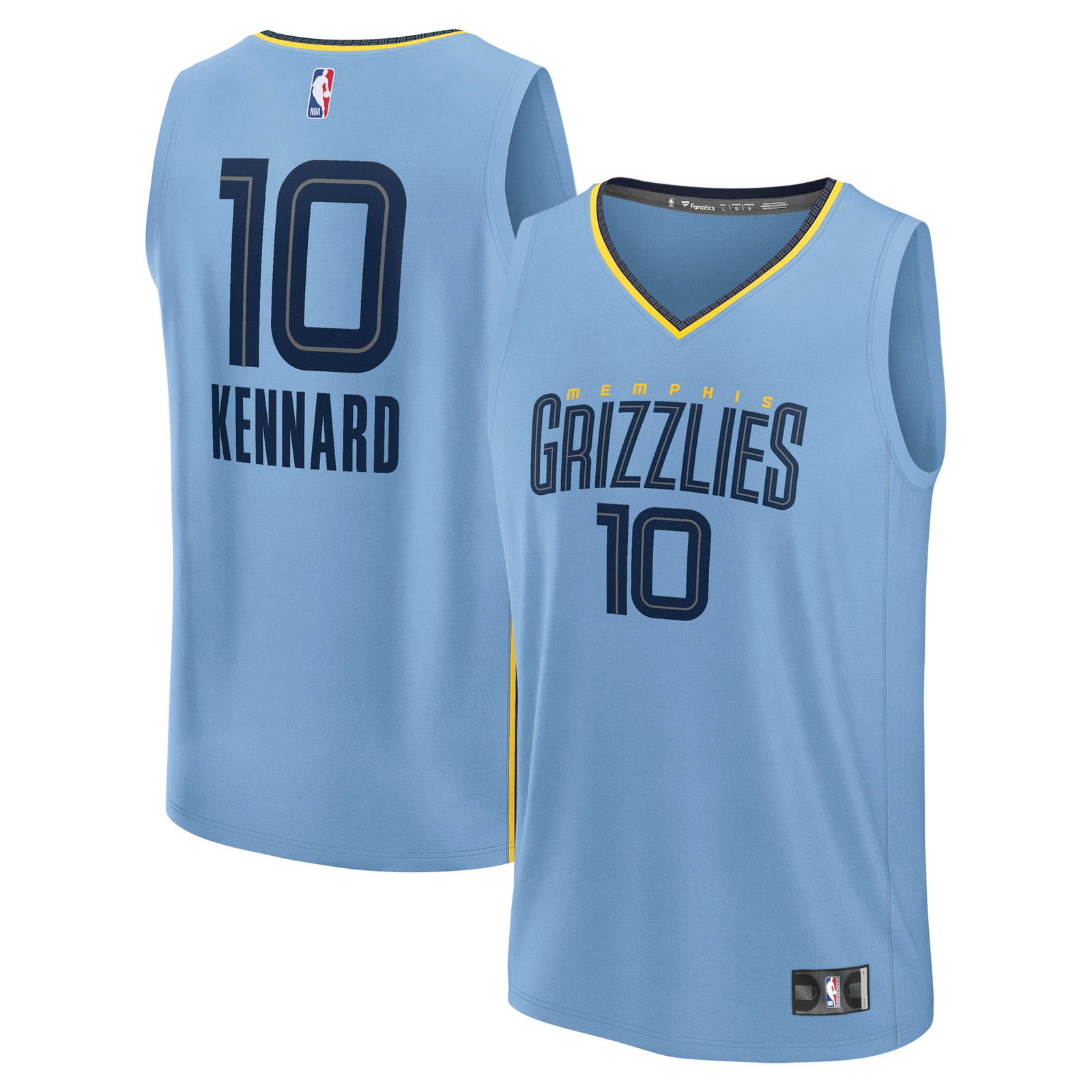 Luke Kennard Memphis Grizzlies Fast Break Fan Version Player Jersey Statement - front and back view