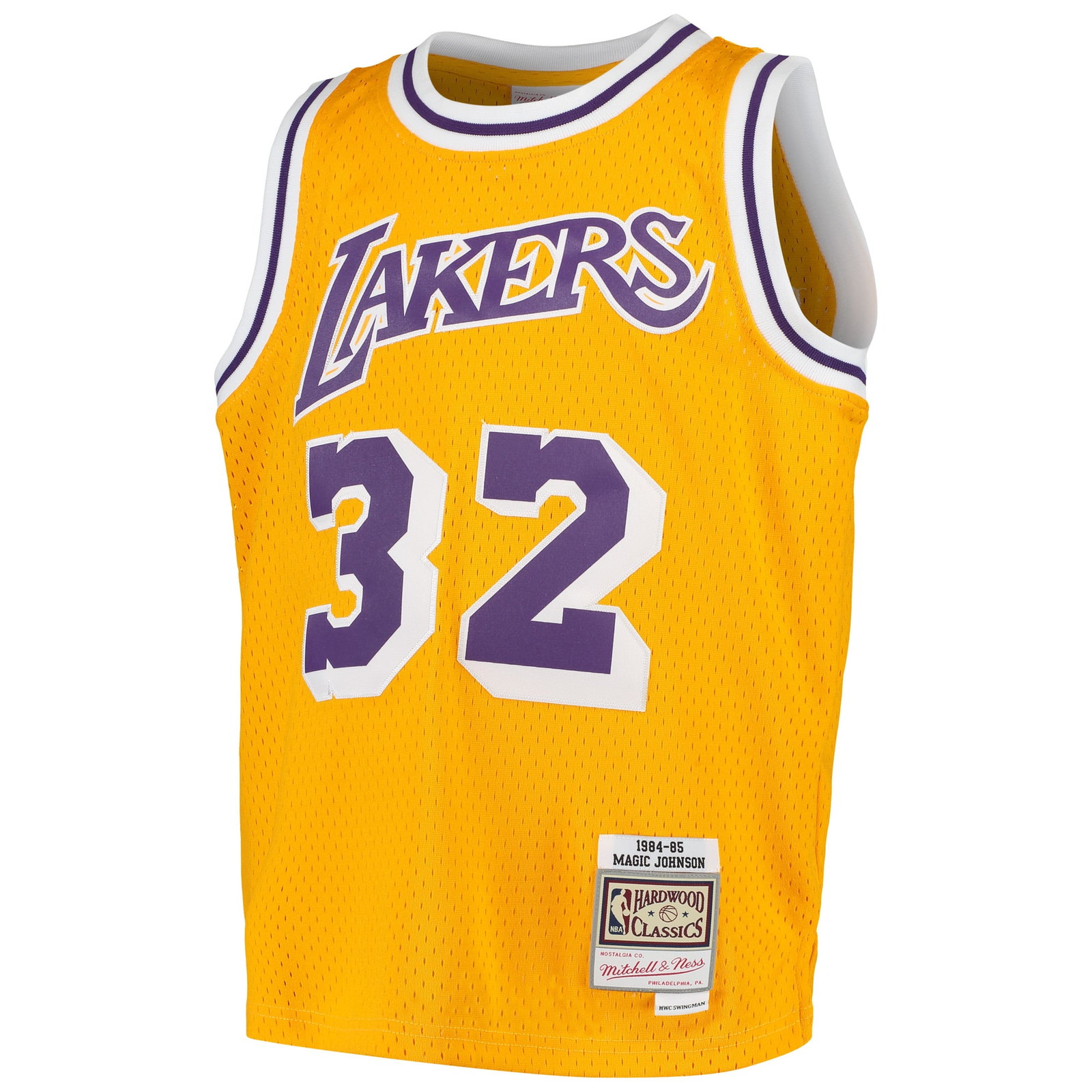 Magic Johnson Los Angeles Lakers Youth Swingman Throwback Jersey Gold - front view
