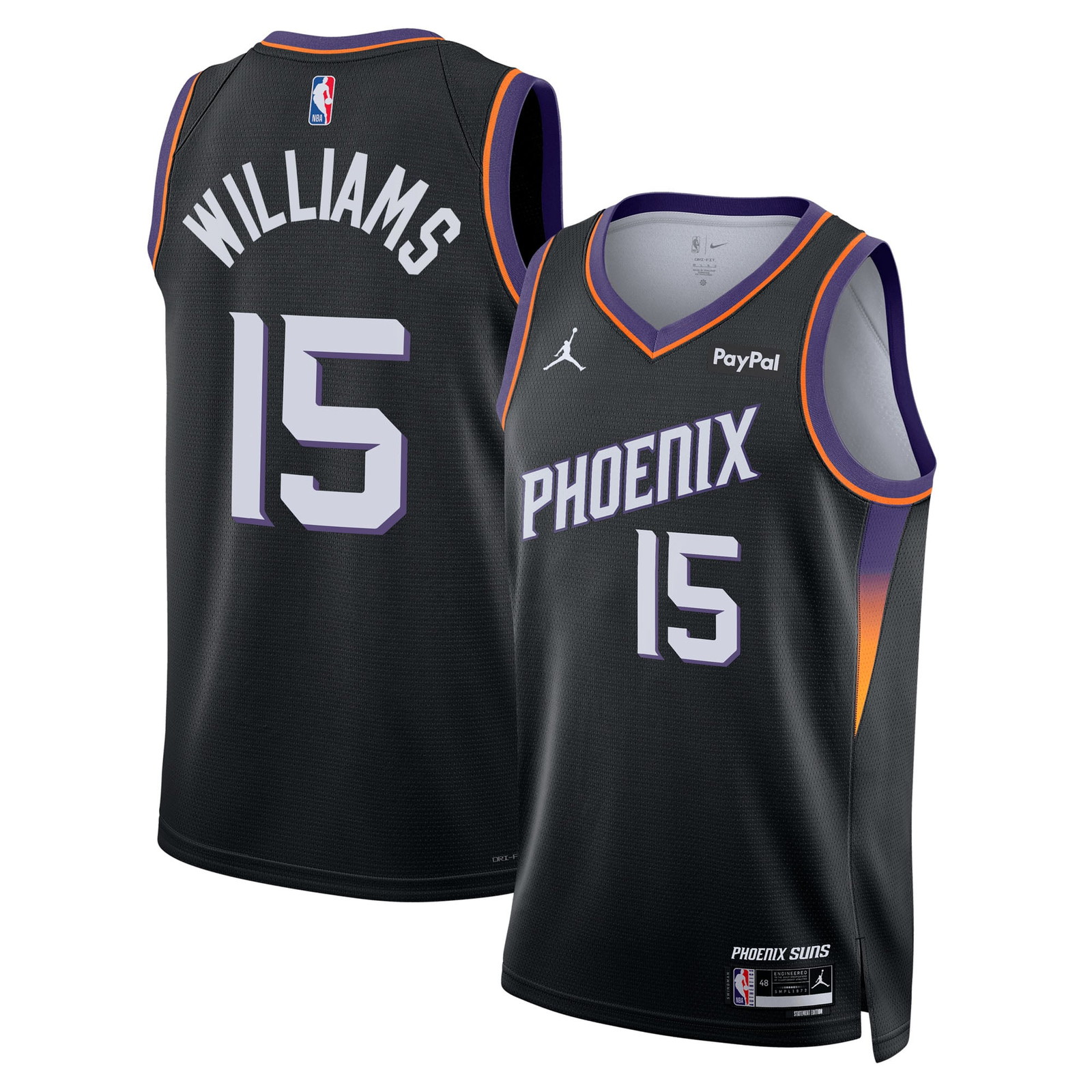 Mark Williams Phoenix Suns Unisex Swingman Badge Jersey Statement Edition - front and back view