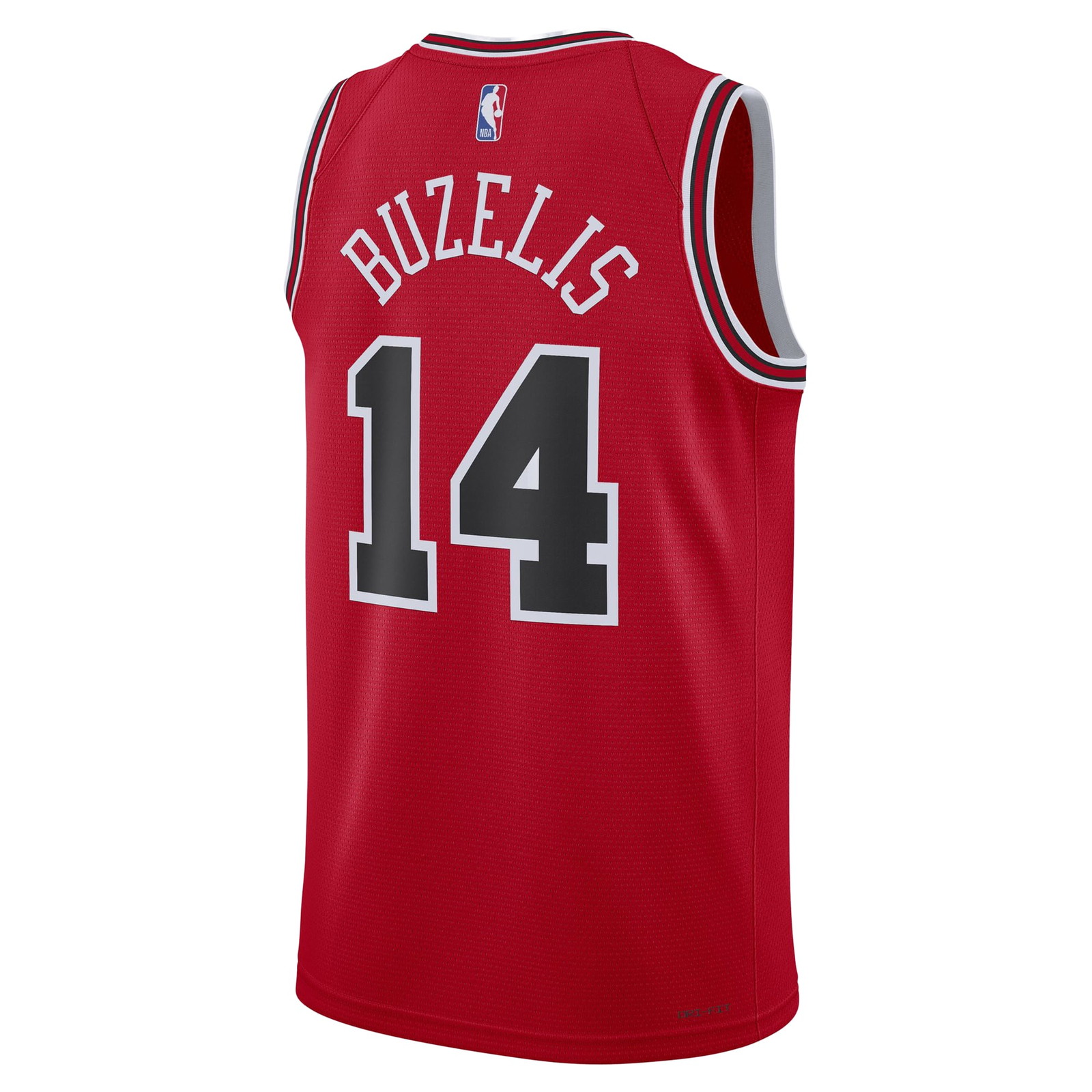 Matas Buzelis Chicago Bulls Unisex Swingman Player Jersey Icon Edition Red - back view