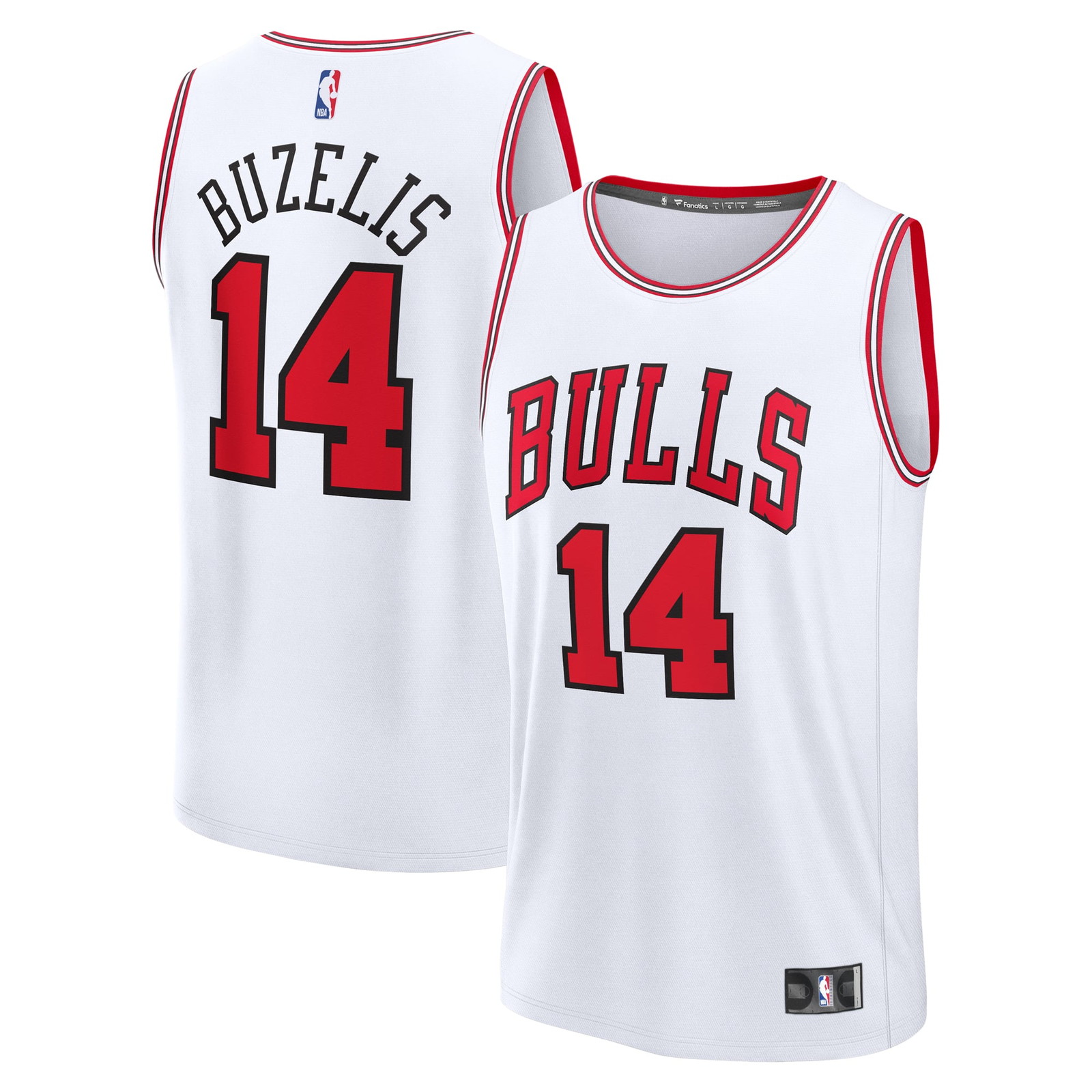 Matas Buzelis Chicago Bulls Youth Fast Break Fan Version Player Jersey - front and back view
